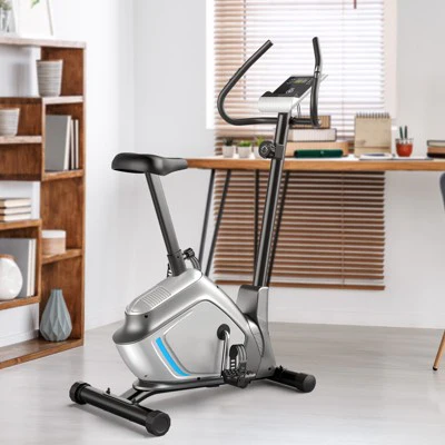 Costway 2-in-1 Exercise Bike Adjustable Magnetic Stationary Bike w/ LCD Screen 8 Magnetic Resistances
