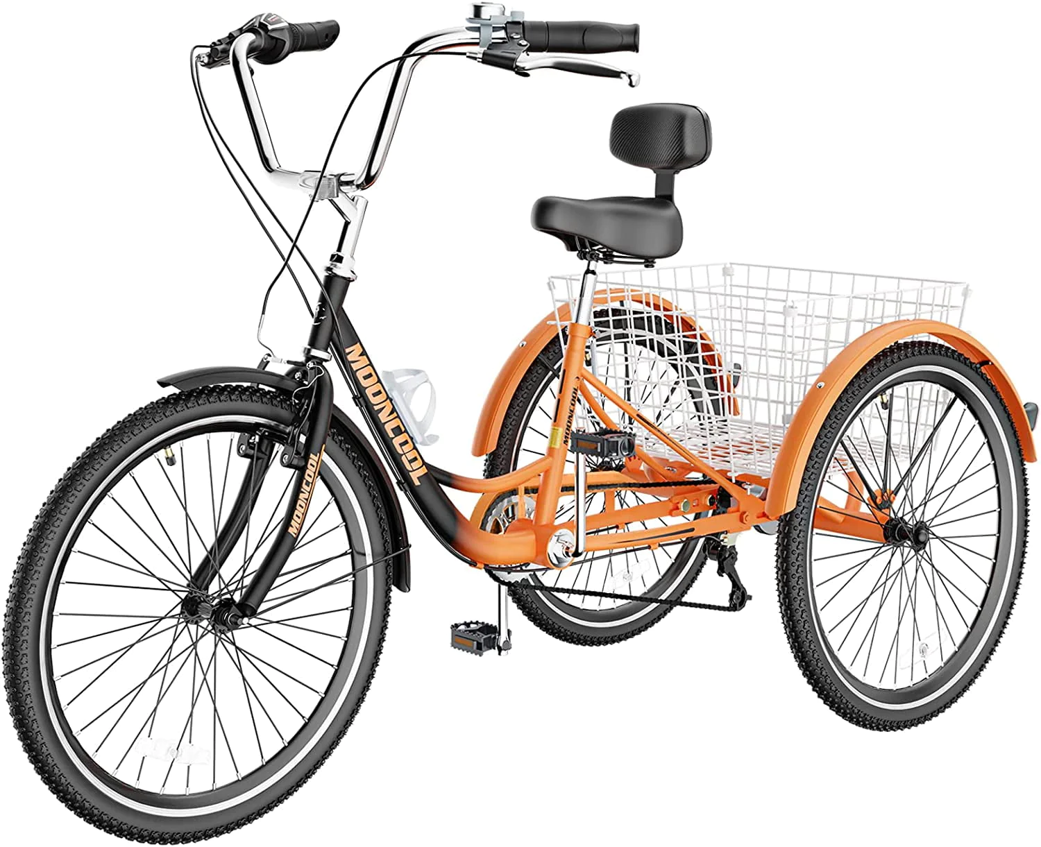 ABORON Adult Tricycle 7 Speed, Three Wheel Bikes for Seniors, Adults, Women, Men, 24/26-Inch Wheels, Cargo Basket, Multiple Colors