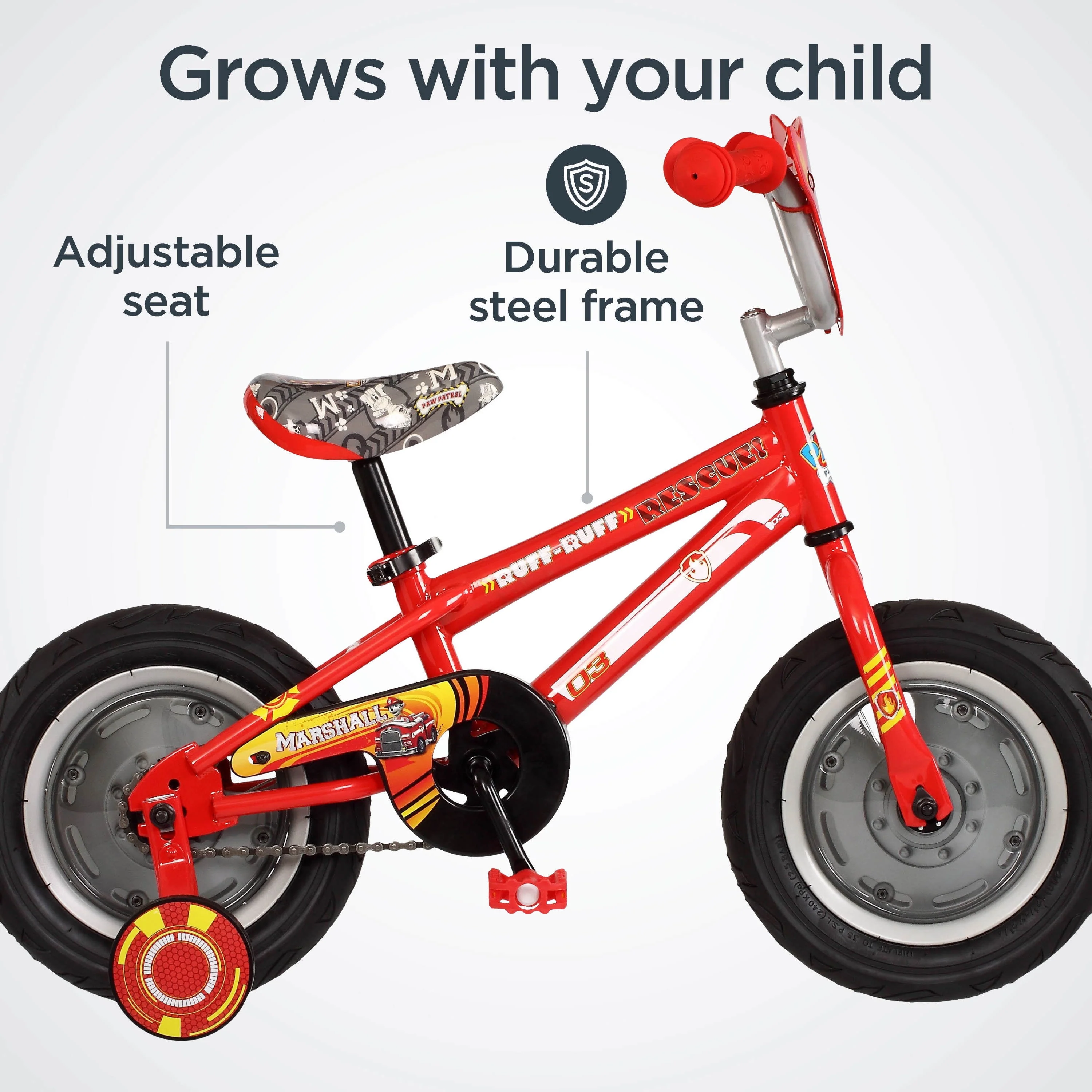 Paw Patrol Marshall 12in. Kids Bike By Schwinn, Ages 2 to 4, Red
