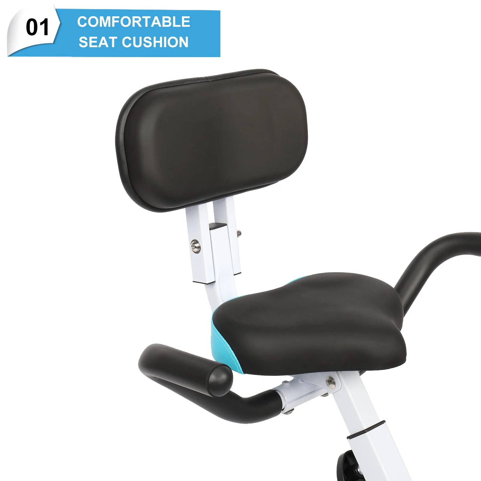 iTopRoad Folding Exercise Bike - Stationary Upright Bike, with Magnetic Resistance, White