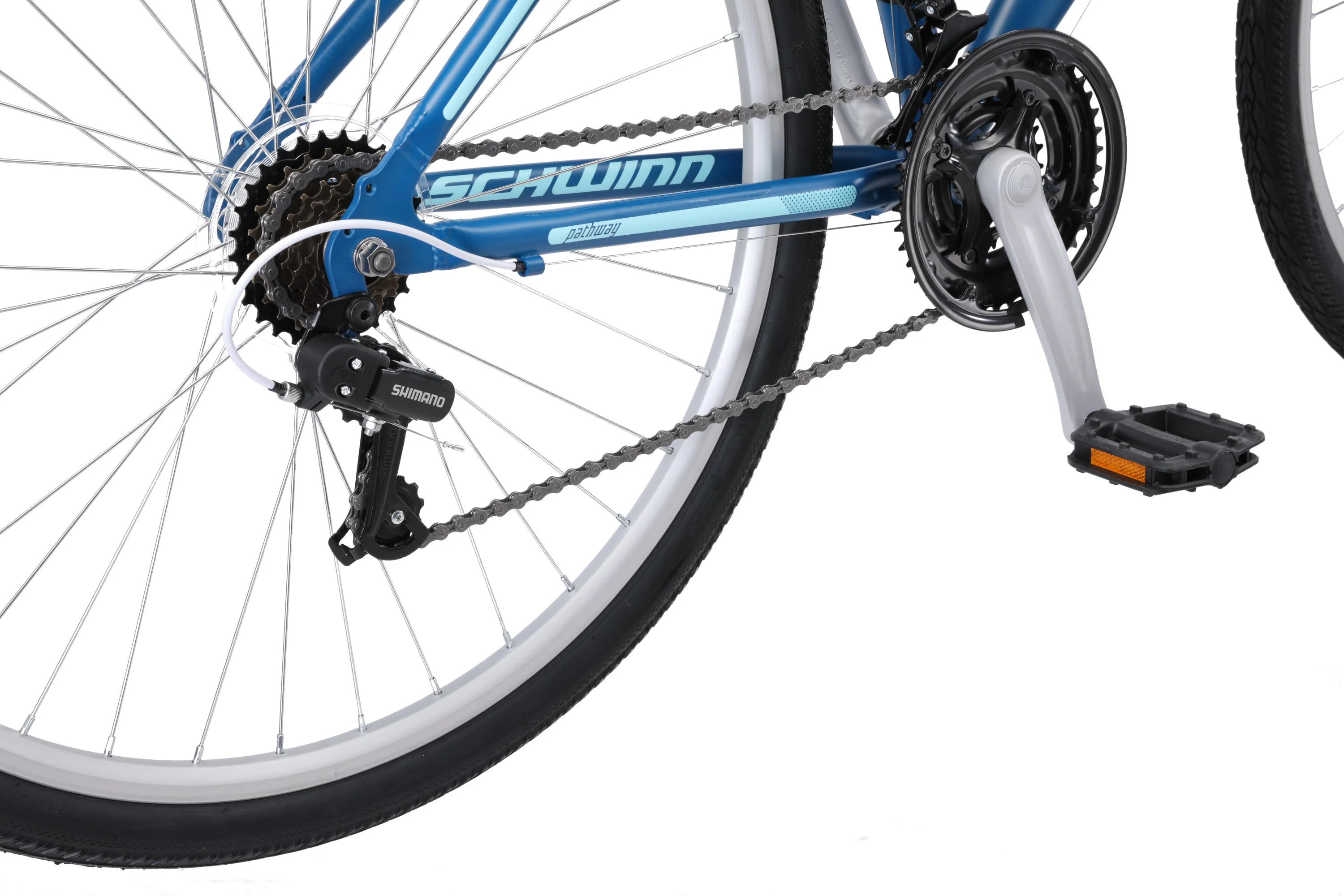 Pathway Multi-Use Bike, 700c wheels, 18 speeds, womens frame, blue, 28 inch wheel size, hybrid