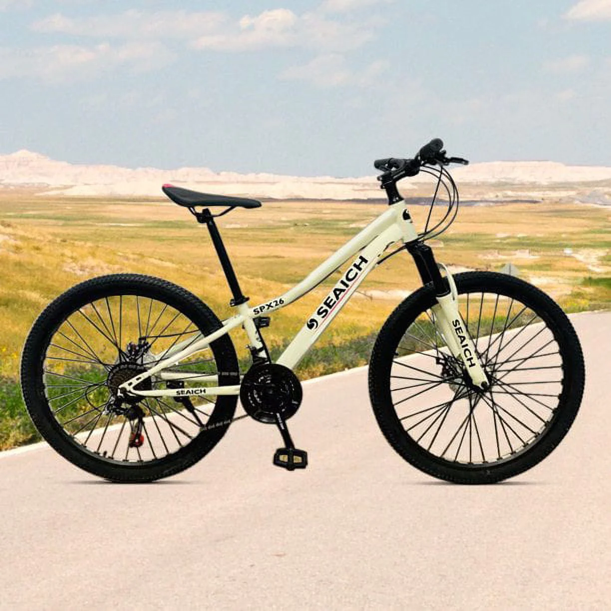 White Hardtail Bike SEAICH WXB 26