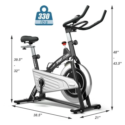Costway 30Lbs Stationary Training Bike Exercising Bicycle W/Monitor Gym