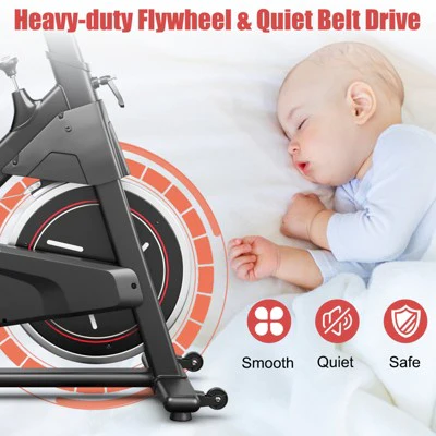 Costway Stationary Exercise Bike Cycling Bike W/22Lbs Flywheel Home Fitness Gym Cardio