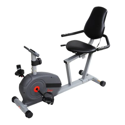 Sunny Health & Fitness Magnetic Smart Recumbent Battery Exercise Bike - Black