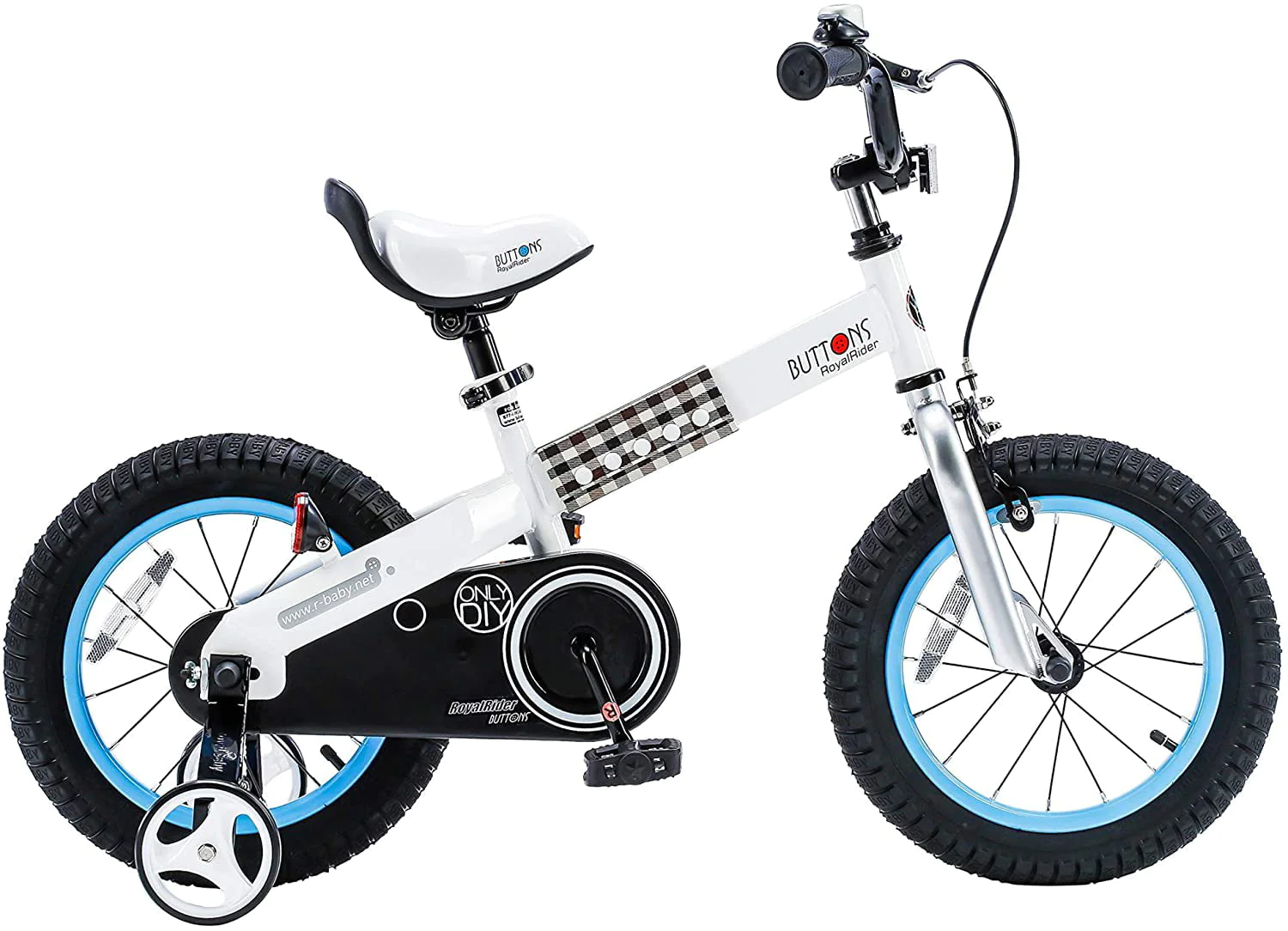 RoyalBaby Buttons Blue 14 inch Kid's Bicycle With Training Wheels