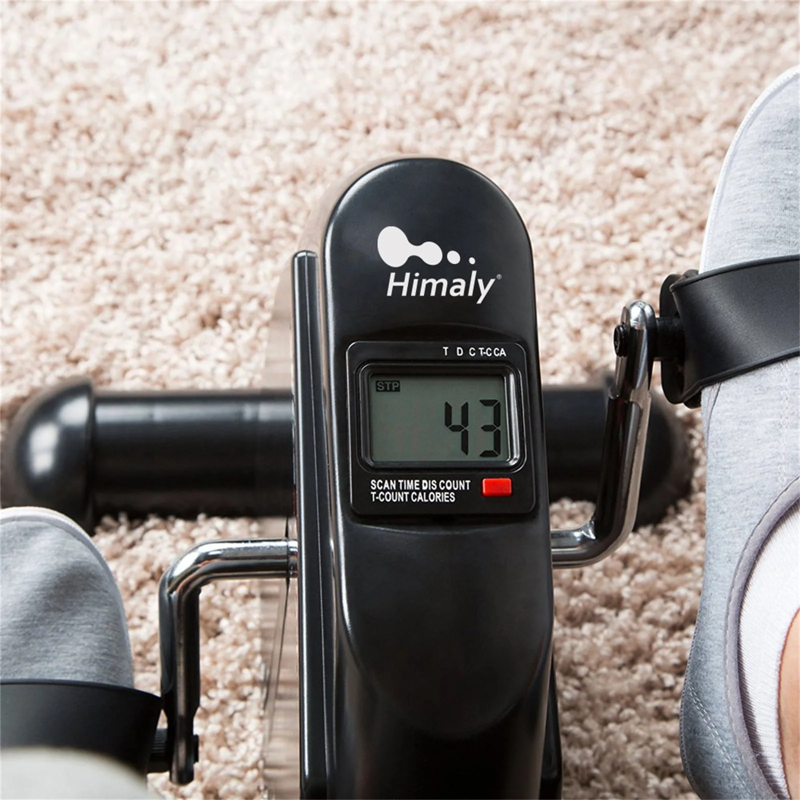 Himaly Mini Exercise Bike, Under Desk Bike Pedal Exerciser with LCD Screen Displays, 240 lbs Black Exercise Peddler