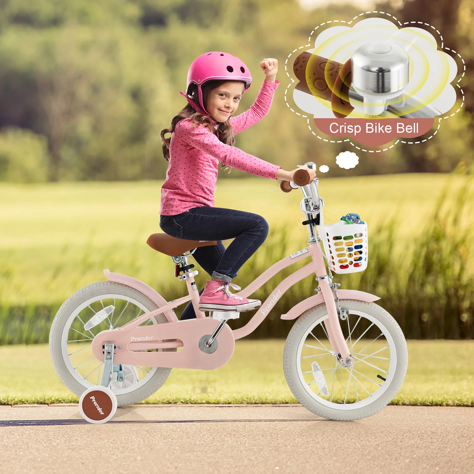 Costway 16&s;&s; Kids Bike Toddler Adjustable Bicycle withTraining Wheel for 4-8 Years Old Girl