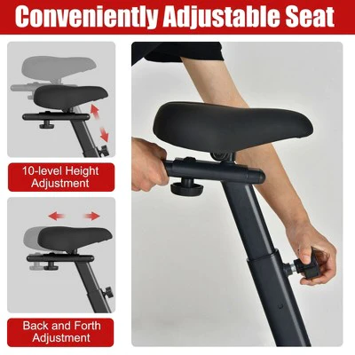 Costway Unlimited Resistance Airdyne Bike Fan Exercise Bike with Clear LCD Display