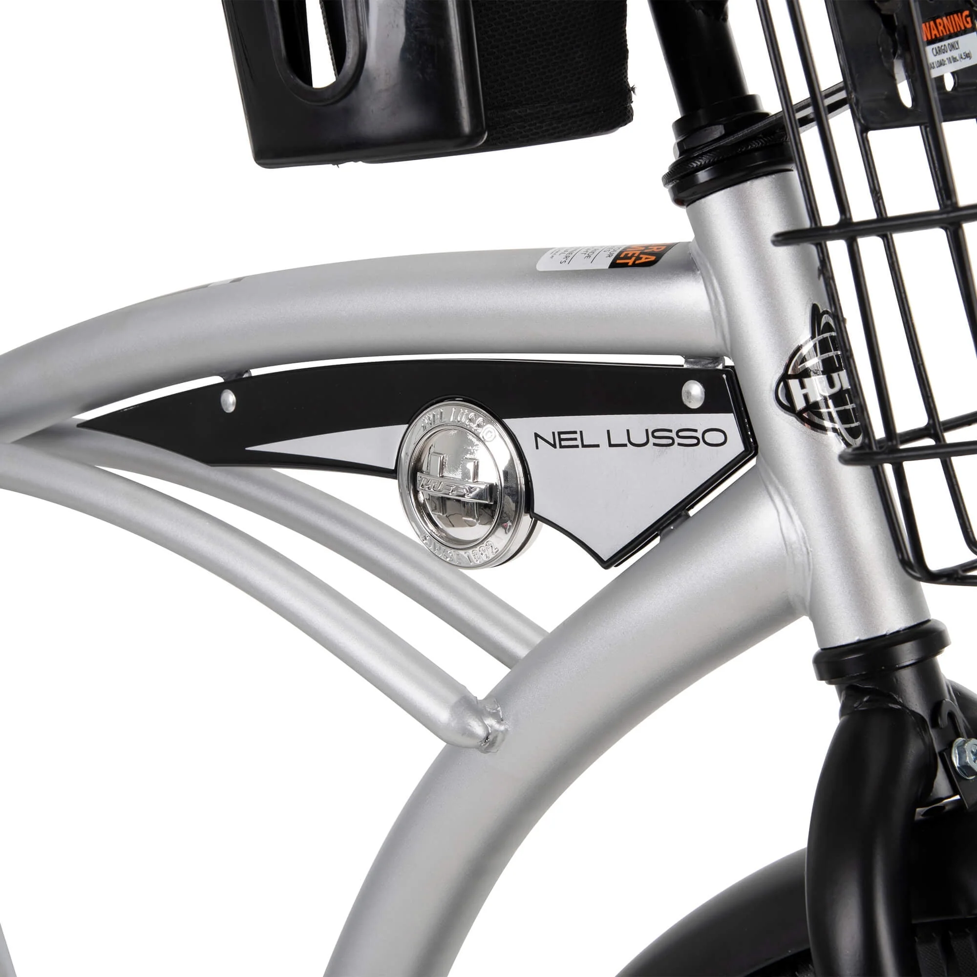 26 In. Nel Lusso Men’s Beach Cruiser Bike, Silver