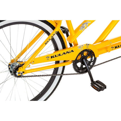 Kulana Lua Tandem Bike, 26-inch wheels, single speed, yellow / black