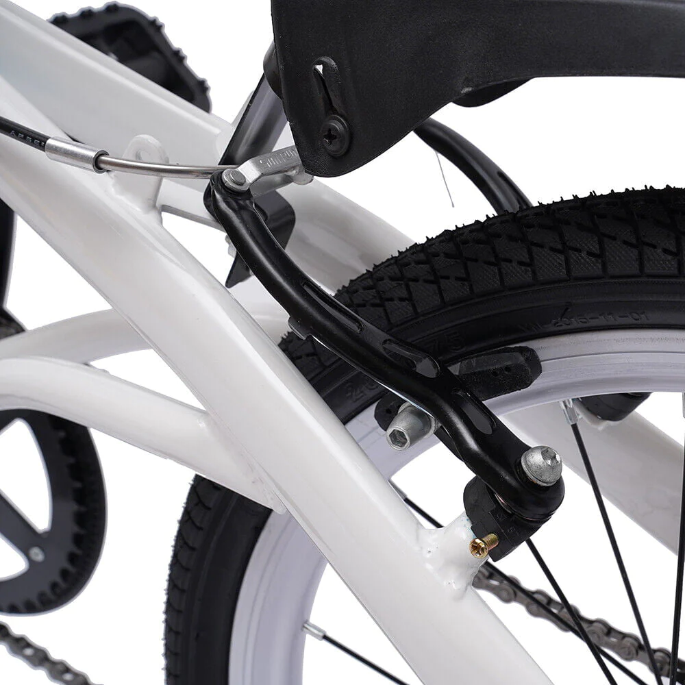 20-inch Adult Folding Bike Lightweight Bicycle 7 Speed Men Women Cycling White