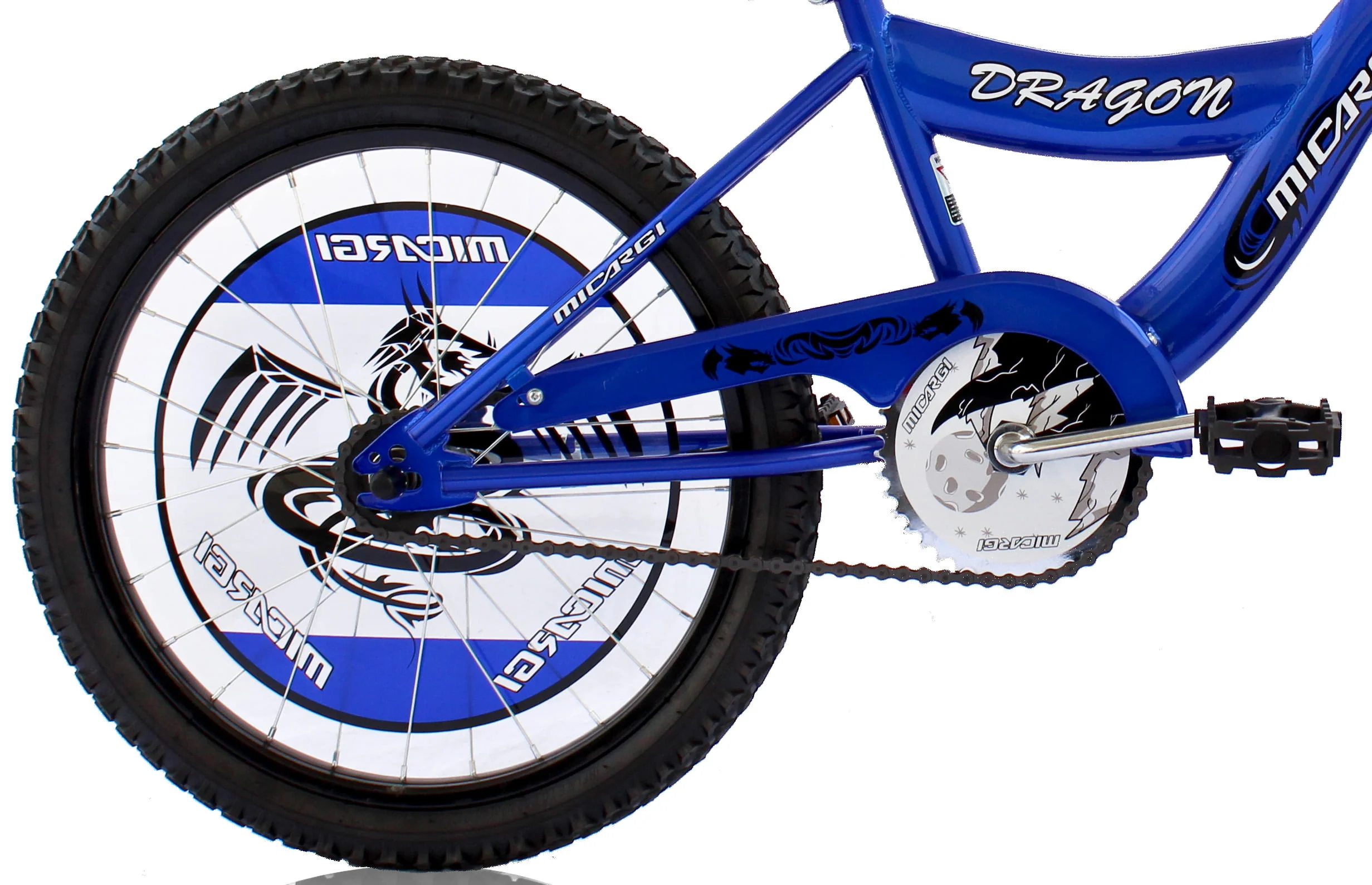 PlayWorld 20 In. BMX S-Type Frame Bicycle Coaster Brake One Piece Crank Chrome Rims Black Tire Kid's Bike, Blue