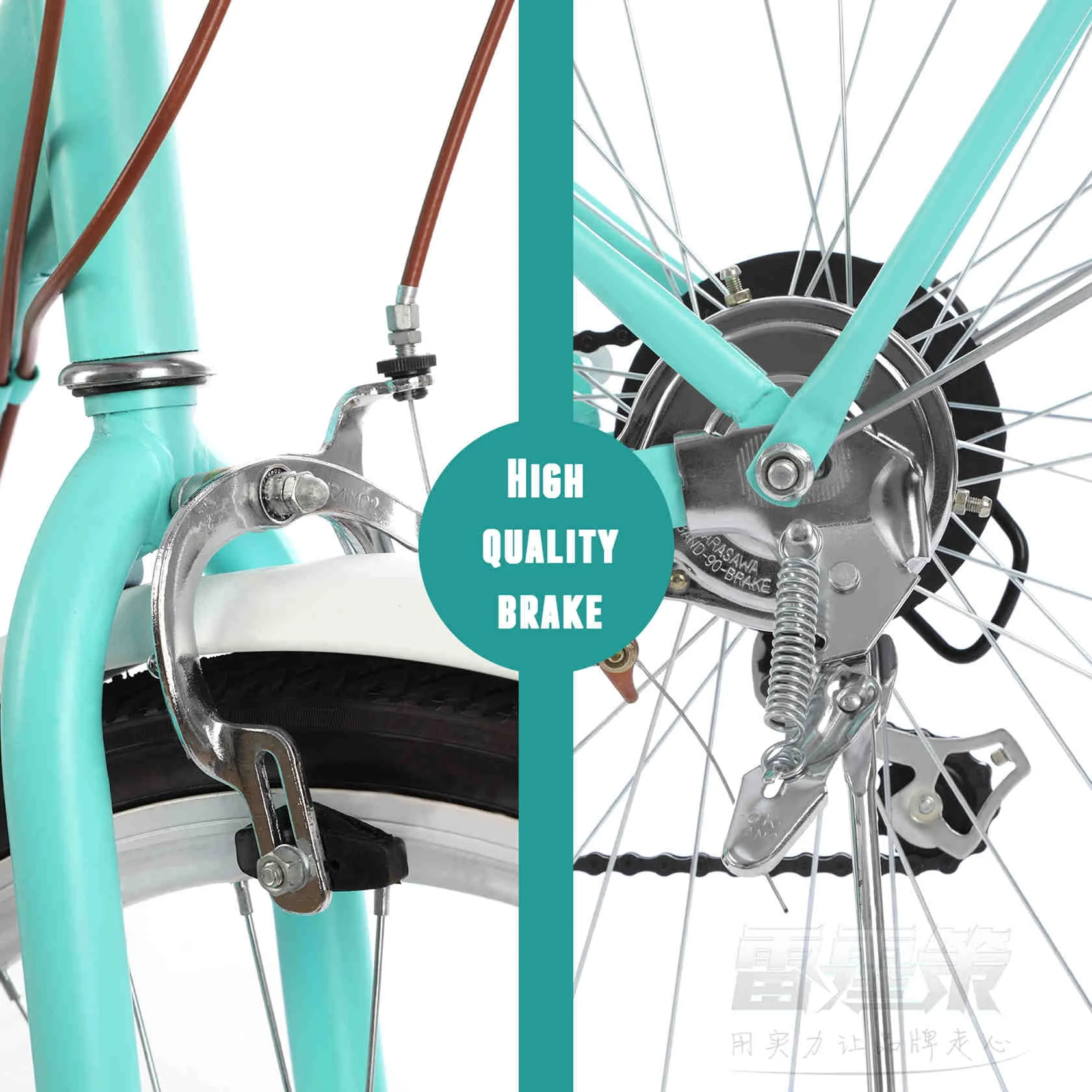 Dinling Women's Cruiser Bikes,26 inch Wheel,Shimano 7 Speed Green