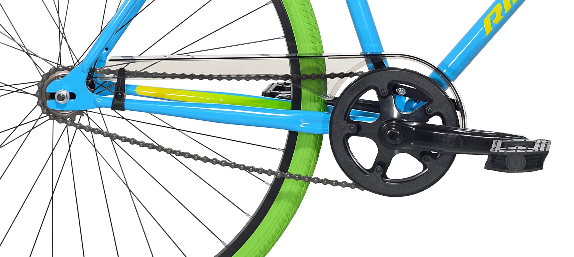 700C Men's Ridgeland Hybrid Bike, Blue/Green