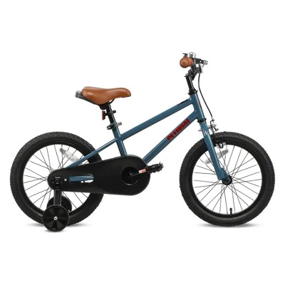 Petimini BP1001YD-1 16 Inch BMX Style Kids Bike with Removable Training Wheels and Rear Coaster Brakes for Kids 4-7 Years Old, Gray