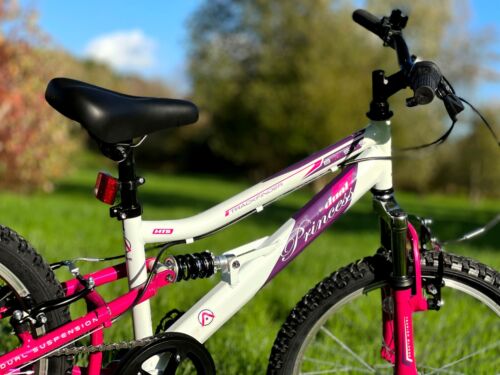 Basis Princess 20" Girls Bicycle Kids Mountain Bike Dual Suspension MTB White