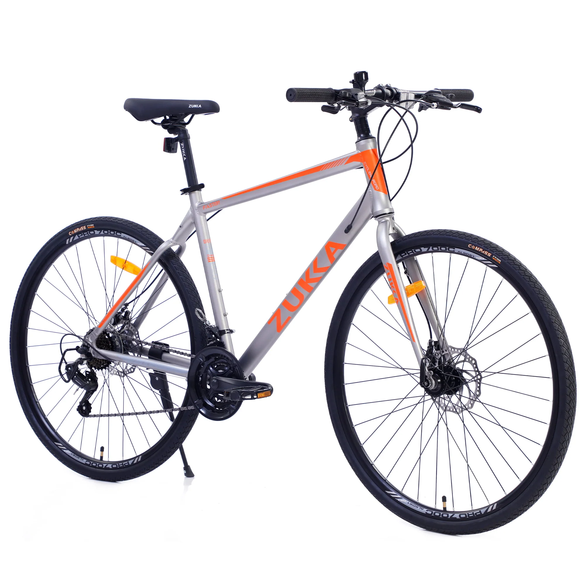 Segmart 21-Speed Mountain Bike, 28-inch Wheels Lightweight Road Bike, Hybrid Aluminum Frame and Upgrade Dual Disc Brake MTB for Men Women Adult, Silver, SS2065