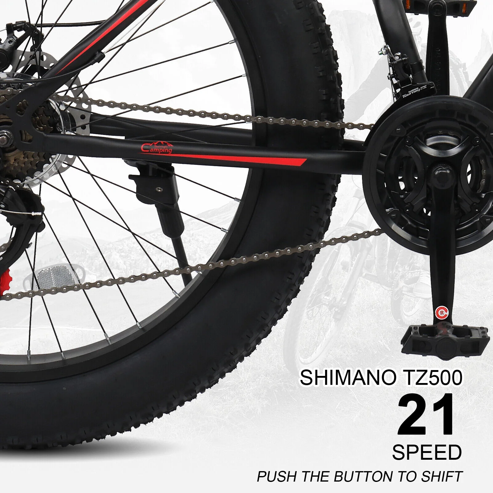 Great Choice Product 26&s;&s; Fat Tire Mtb Bike Shimano 21 Speed Mountain Bicycle High Carbon Steel