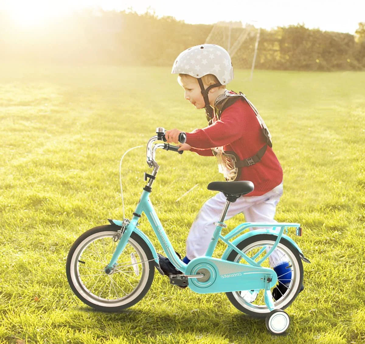 Coewske Kids Bike 14 inch Boys Girls Bicycle with Training Wheels, Blue