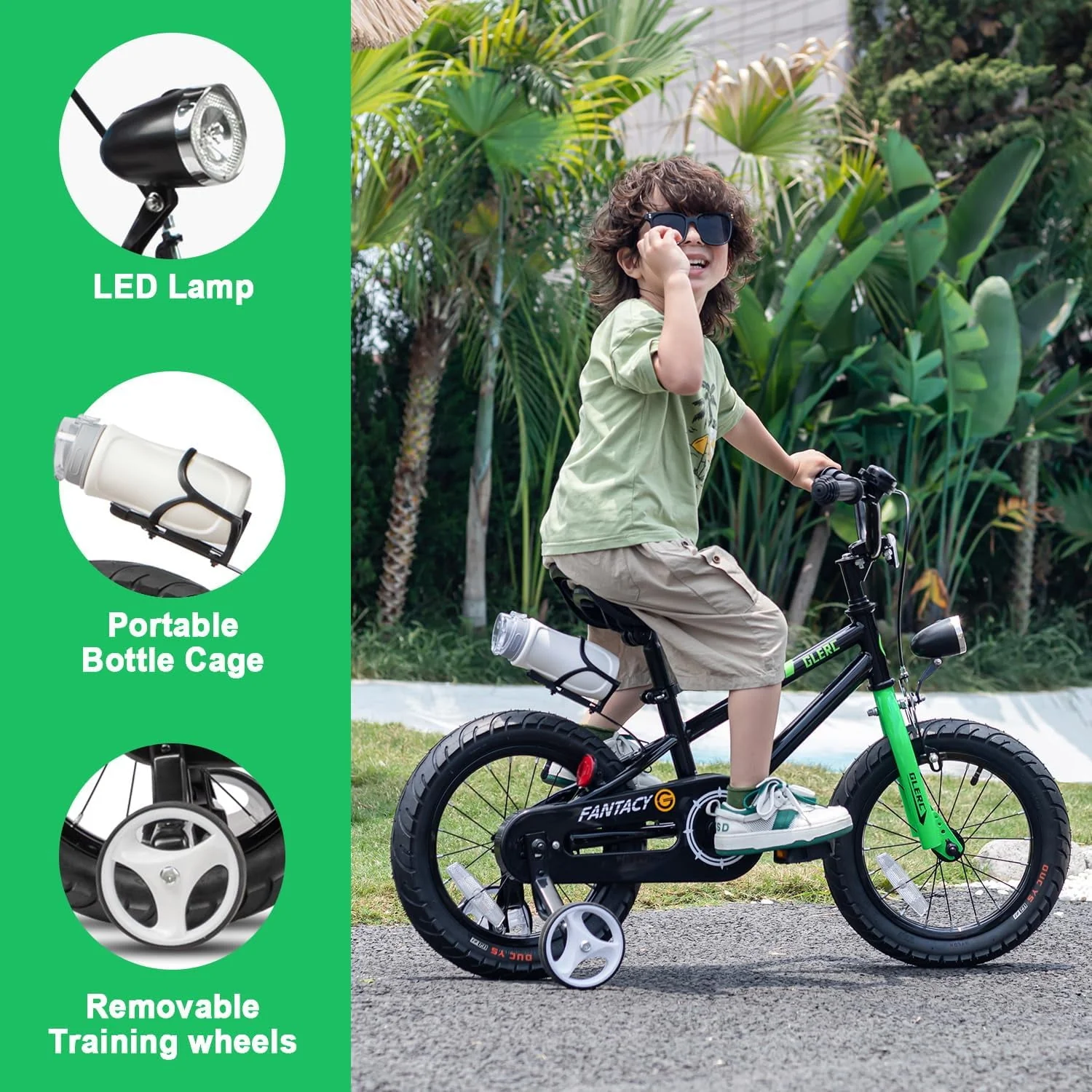 Glerc 12 inch Toddler and Kids Bike for 2-4 Years Old Boys & Girls, Black
