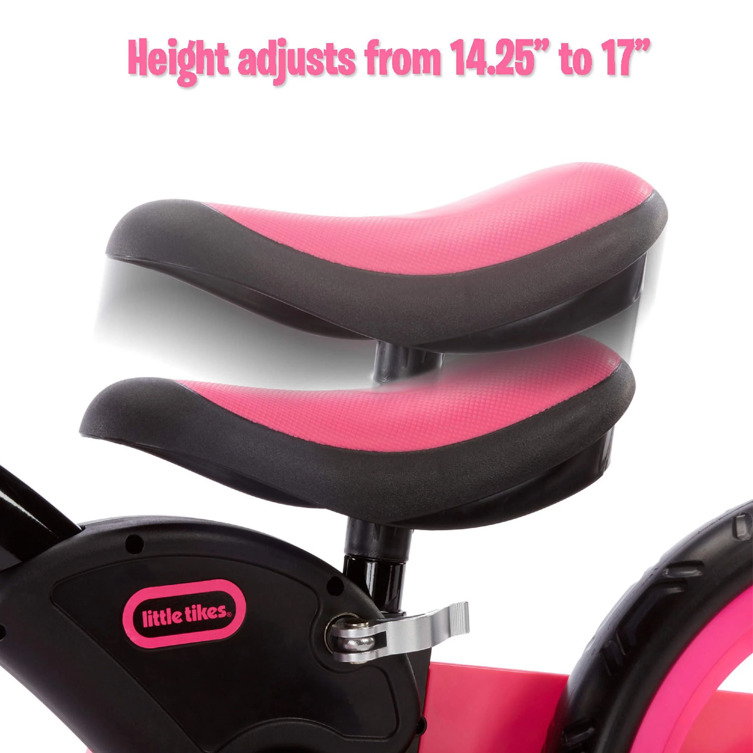 little tikes my first balance-to-pedal bike with fold in pedals, 2-in-1, pink, 2-5 years, 12-inch