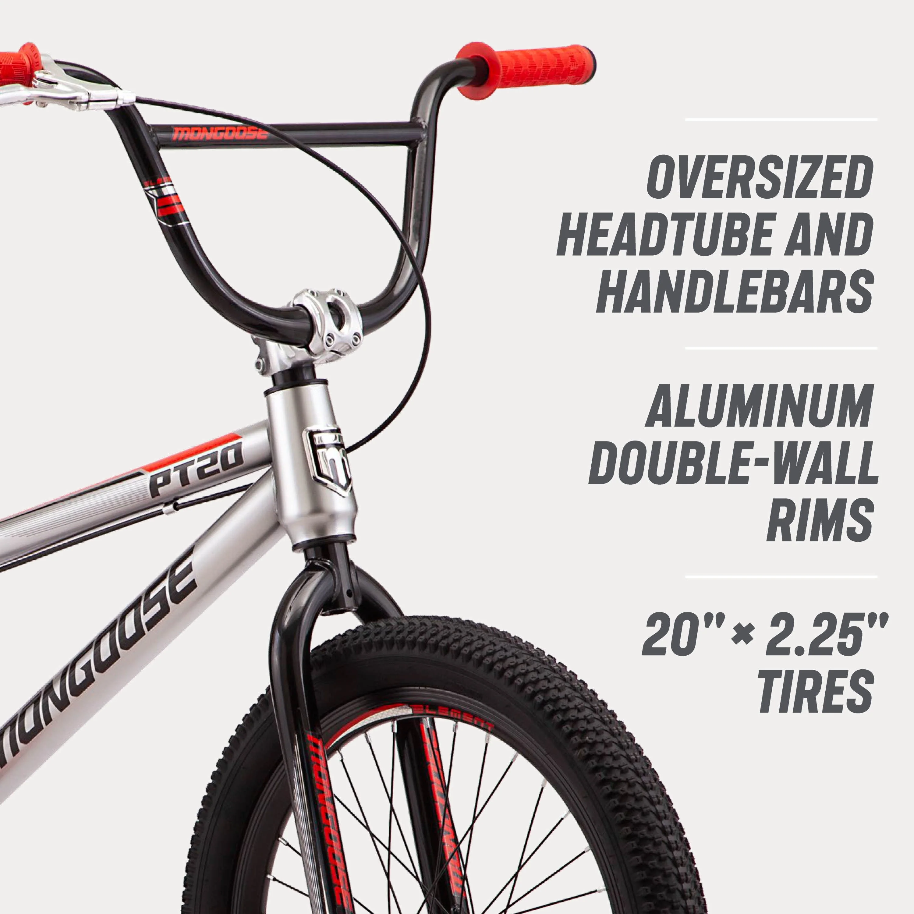 PT20 BMX 20 in. Kids Bike, Single Speed, Boys, Silver / Black