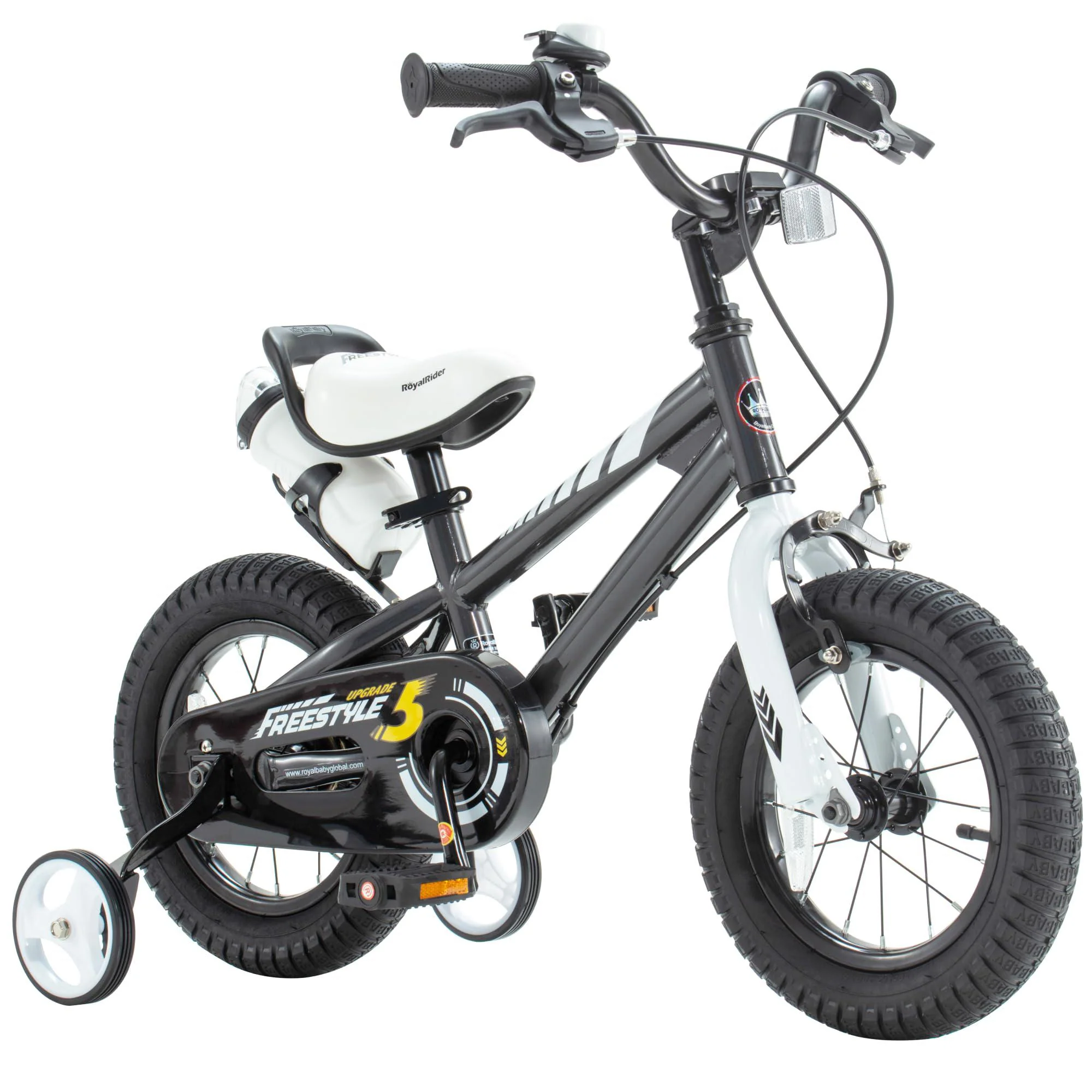 royalbaby freestyle dual handbrakes kids bike 12 inch toddlers learning bicycle with training wheels for boys girls beginners