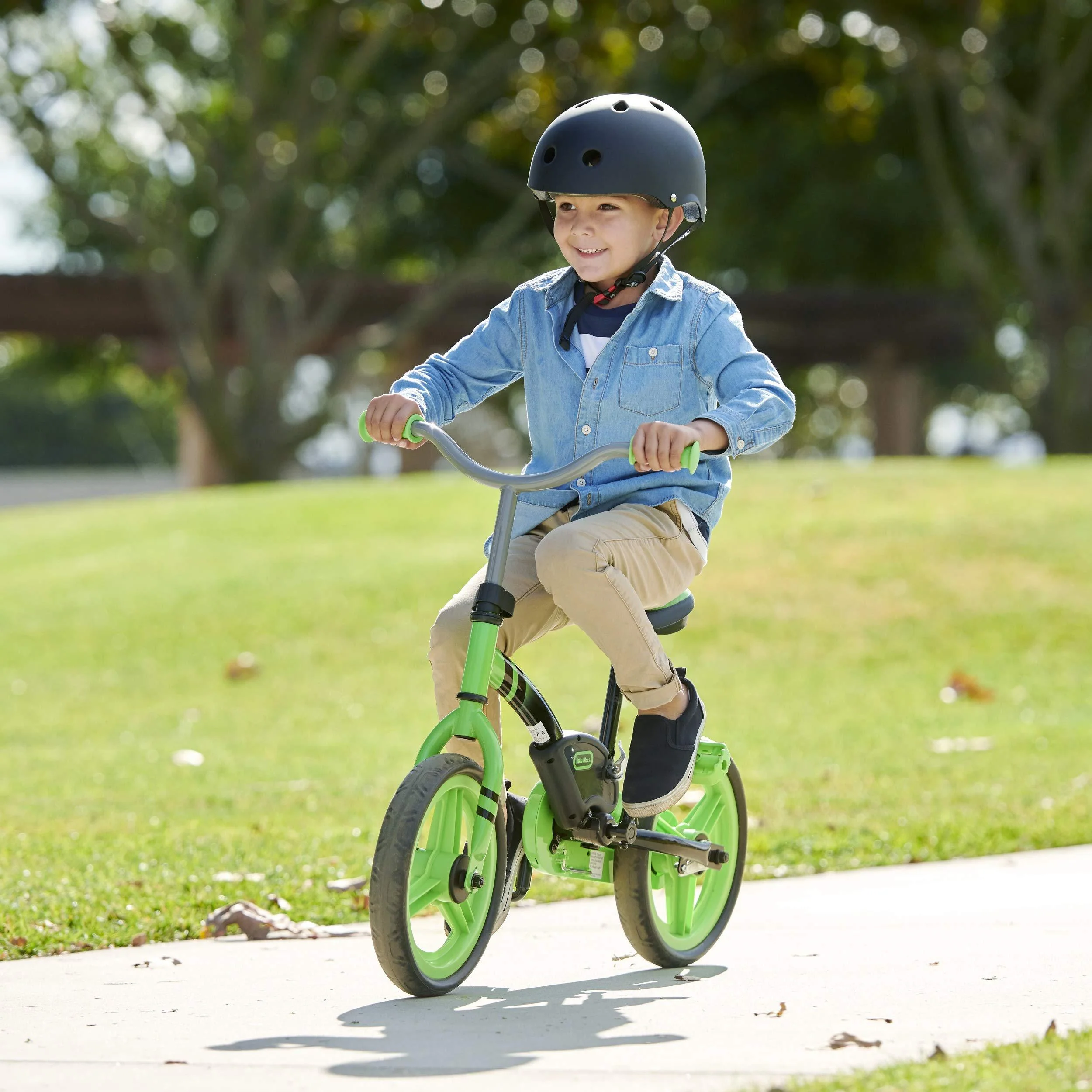 little tikes my first balance-to-pedal training bike for kids in green, ages 2-5 years, 12-inch, 649615c