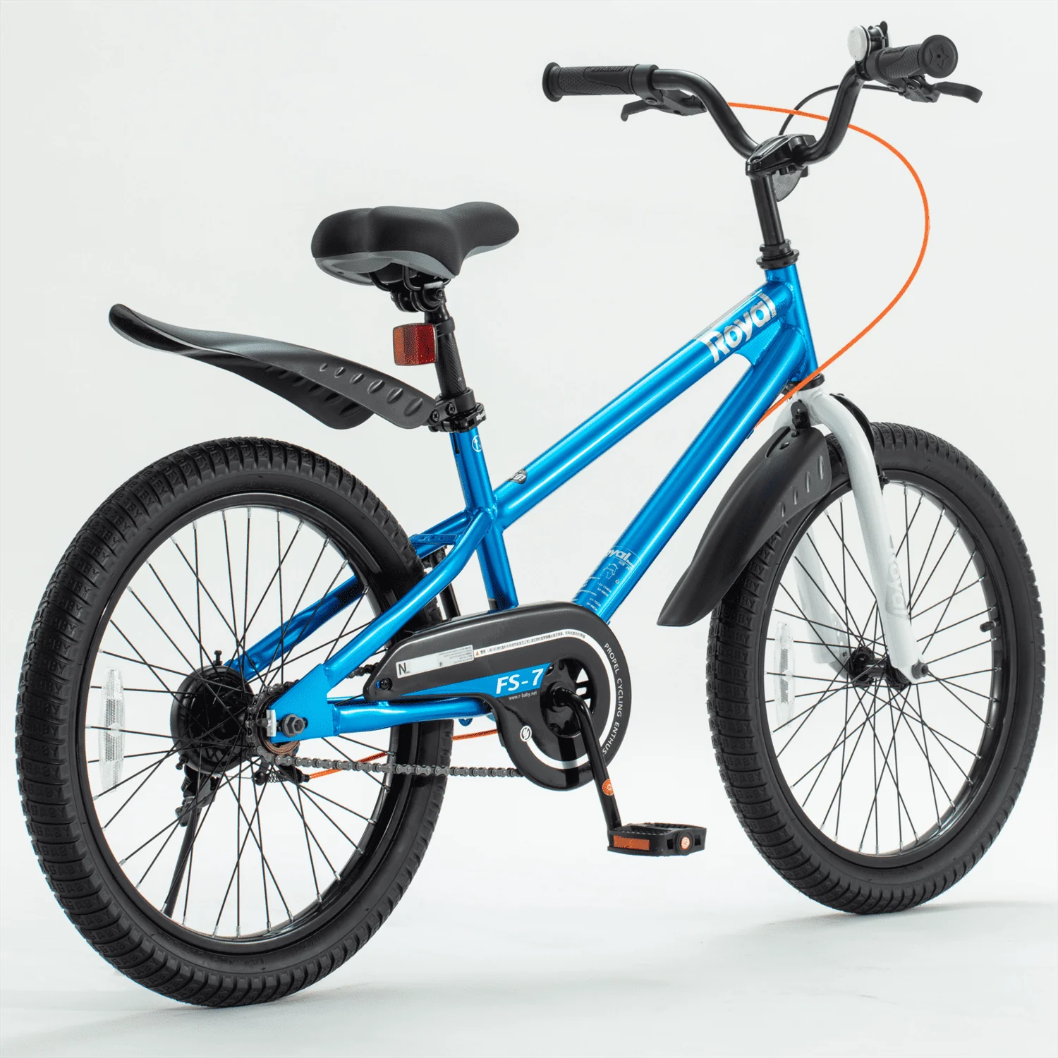 Royalbaby Freestyle 7 Kids Bike Toddlers 20 Inch Wheel Dual Handbrakes Bicycle Beginners Boys Girls Ages 3-5 Years, Kickstand and Water Bottle Included, Blue