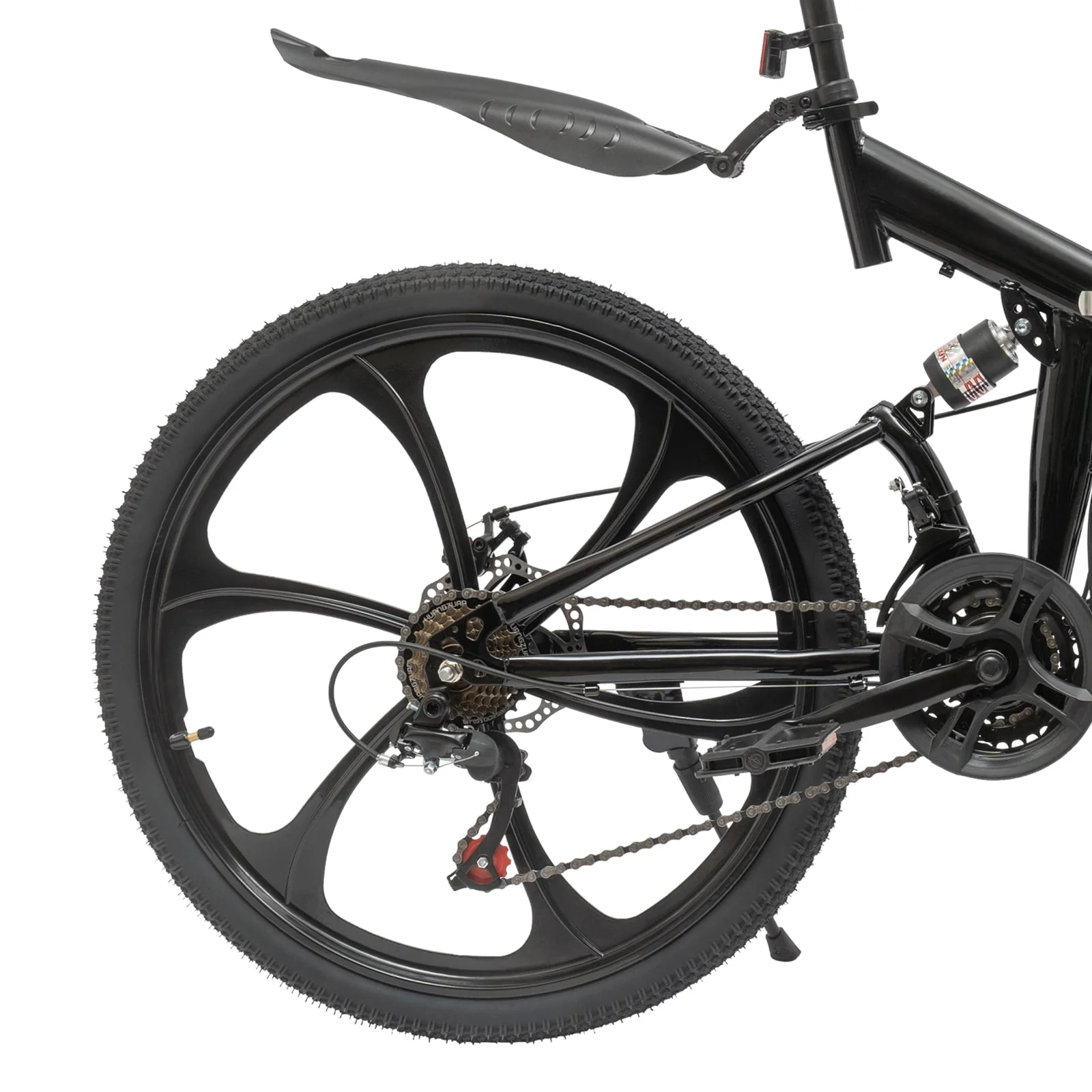 Aiqidi 26 Inch 21 Speed Folding Mountain Bike Full Suspension MTB Dual Disc Brakes Bicycle Foldable City Road Bike Seat Height Adjustable Unisex Adult Bicycle Black