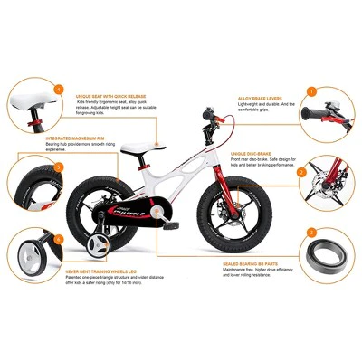 RoyalBaby RoyalMg Galaxy Fleet Children Kids Bicycle w/2 Disc Brakes and Training Wheels, for Boys and Girls Ages 3 to 5