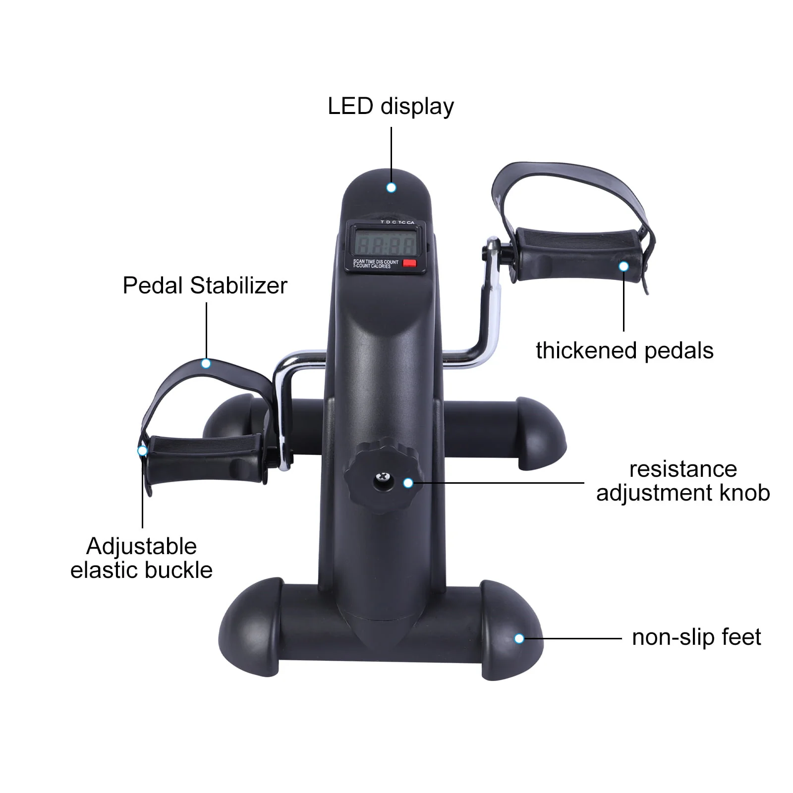 Mini Multi-Functional Stepper, Exercise Bike, Under Desk Pedal Exerciser, Mini Cycle Exercise Bike with Digital LCD Screen for Leg Arm and Knee in Home Office