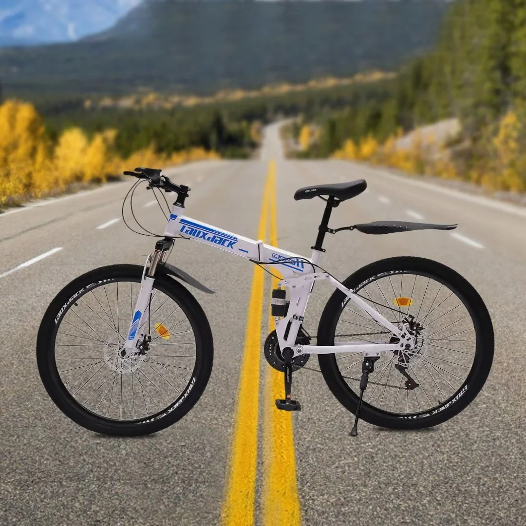 TFCFL 21-Speed Bike Folding Mountain Bike with Variable Speed Positioning Chain Large Footrest Folding Clip