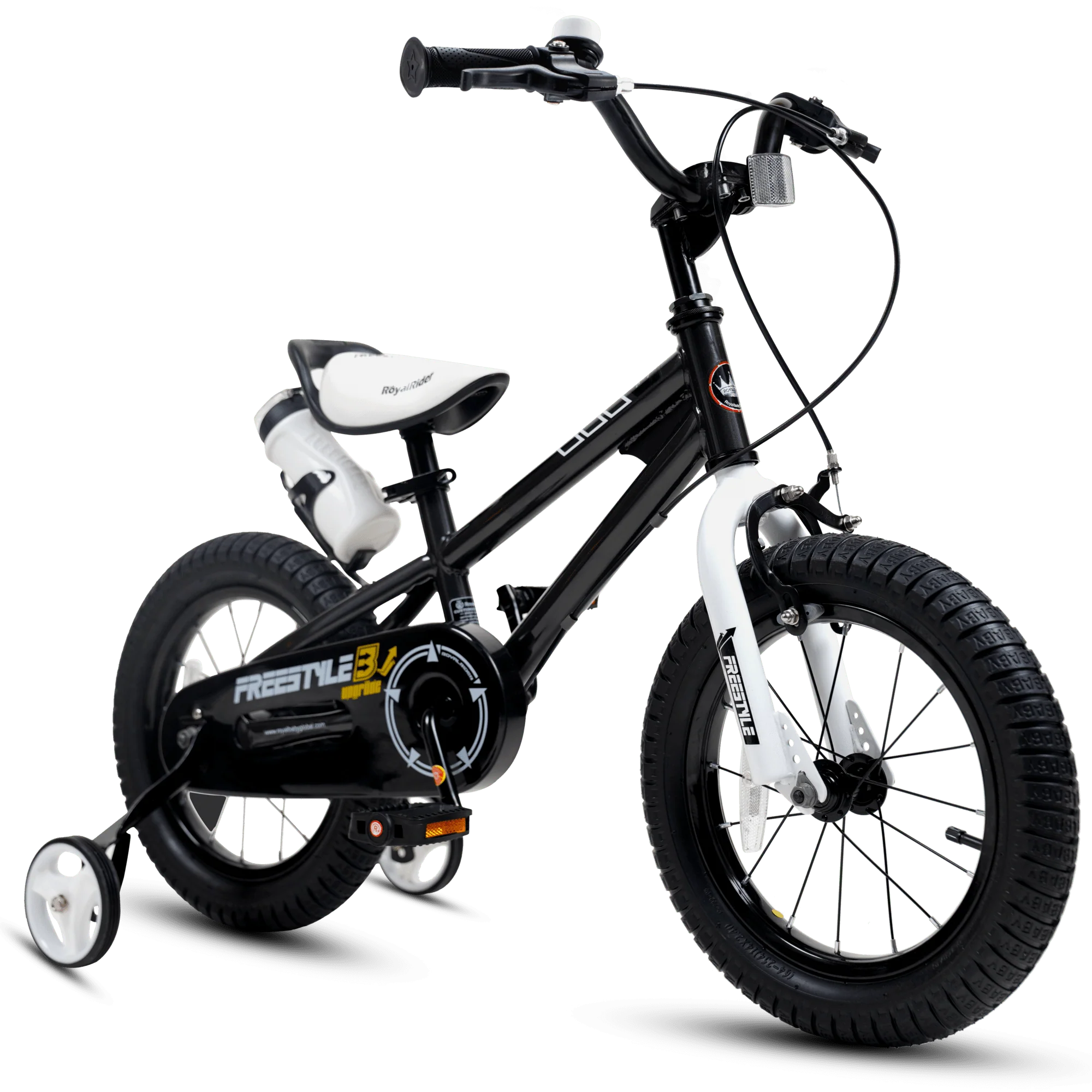 Royalbaby Boys Girls Kids Bike 18 In BMX Freestyle Black 2 Hand Brakes Bicycles with Kickstand