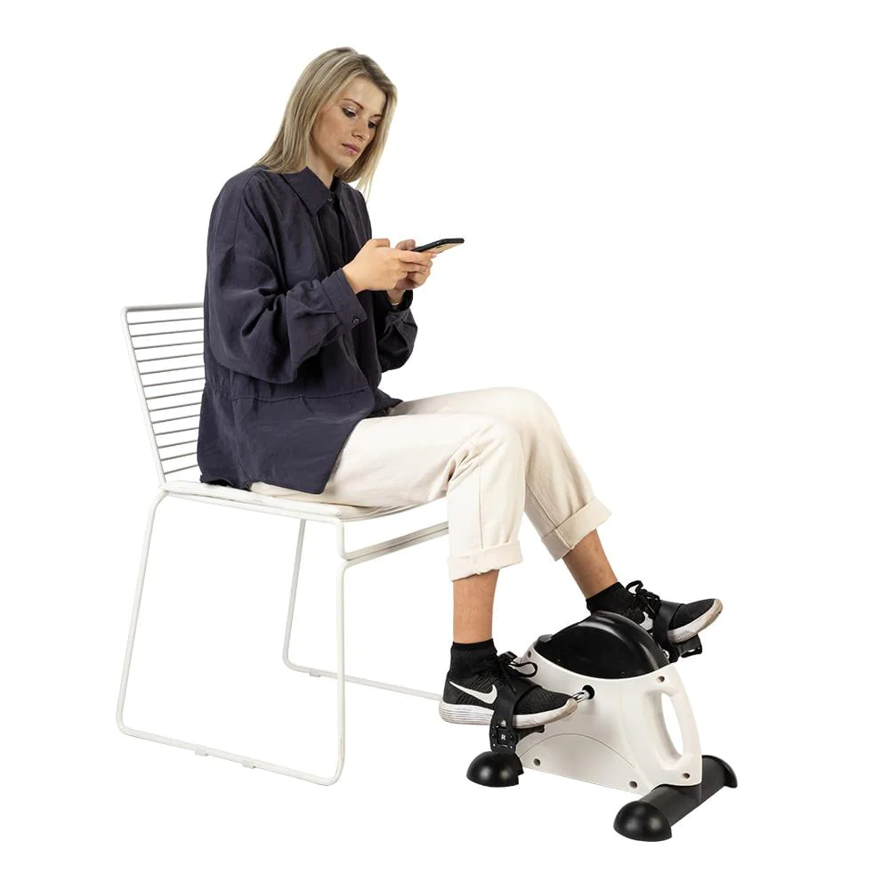 SamyoHome Mini Exercise Bike, Under Desk Bike Pedal Exerciser, White