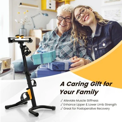 Costway Folding Pedal Exercise Bike with Adjustable Resistance Full body Home Rehab Machine