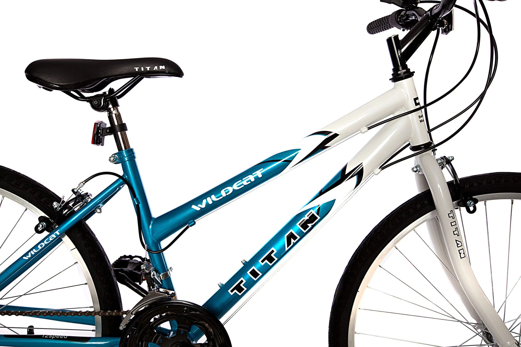 Titan 101-8415 Wildcat Women&s;s 12-Speed Teal Blue/White Mountain Bike