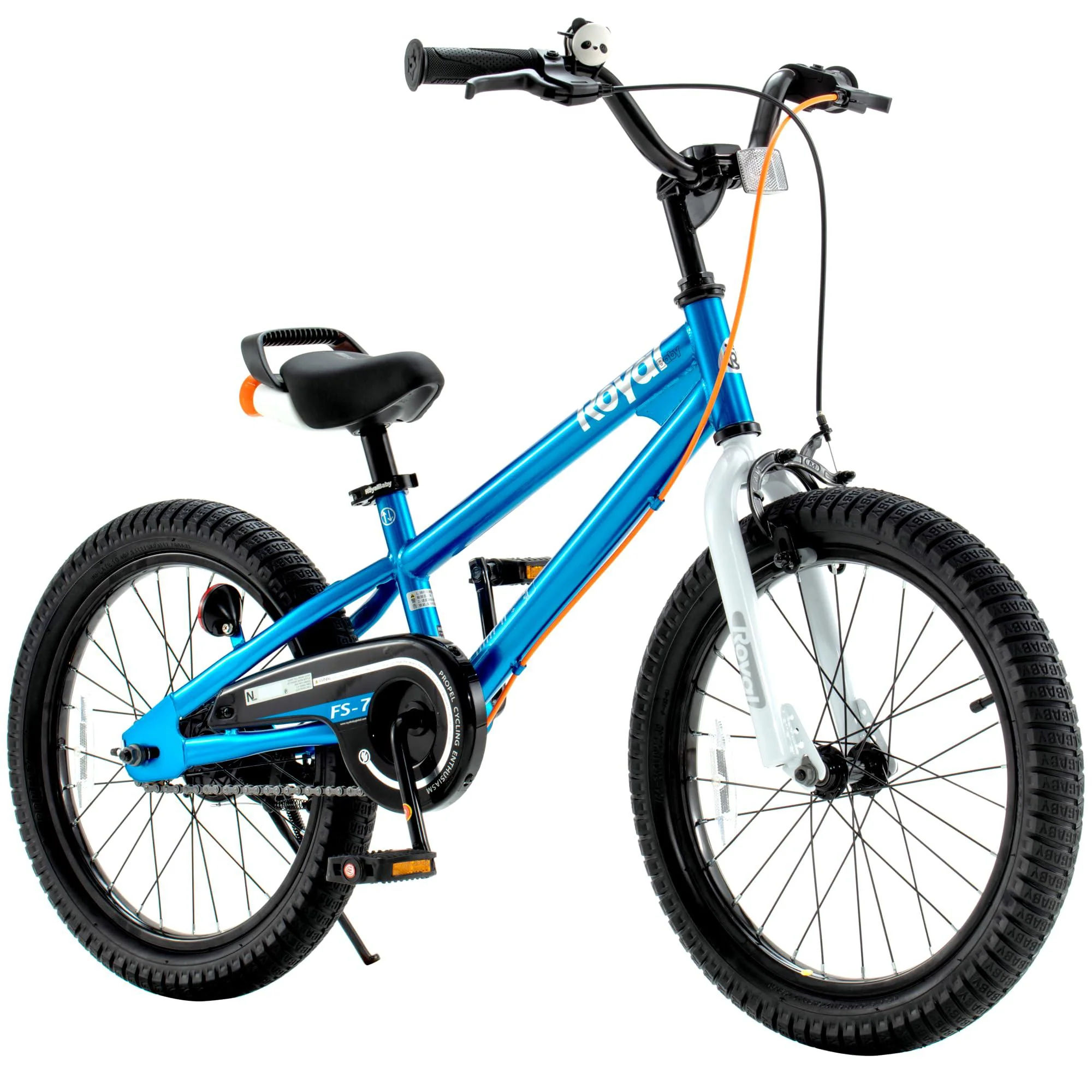 royalbaby freestyle 7 kids bike 18 inch wheel dual handbrakes bicycle beginners boys girls ages 5-8 years, kickstand and wate