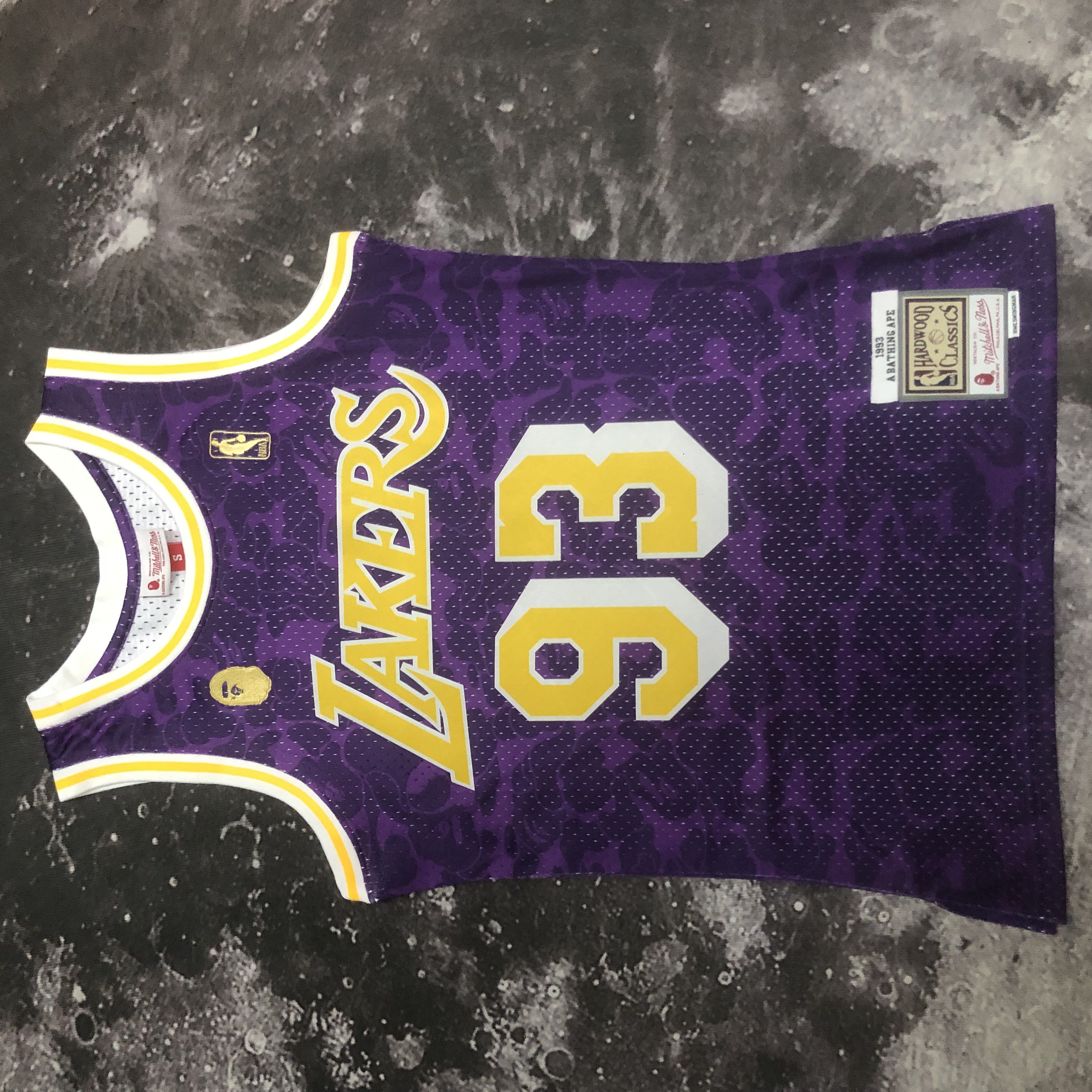 BAPE×M&N co-branded jersey Lakers purple 93 BAPE