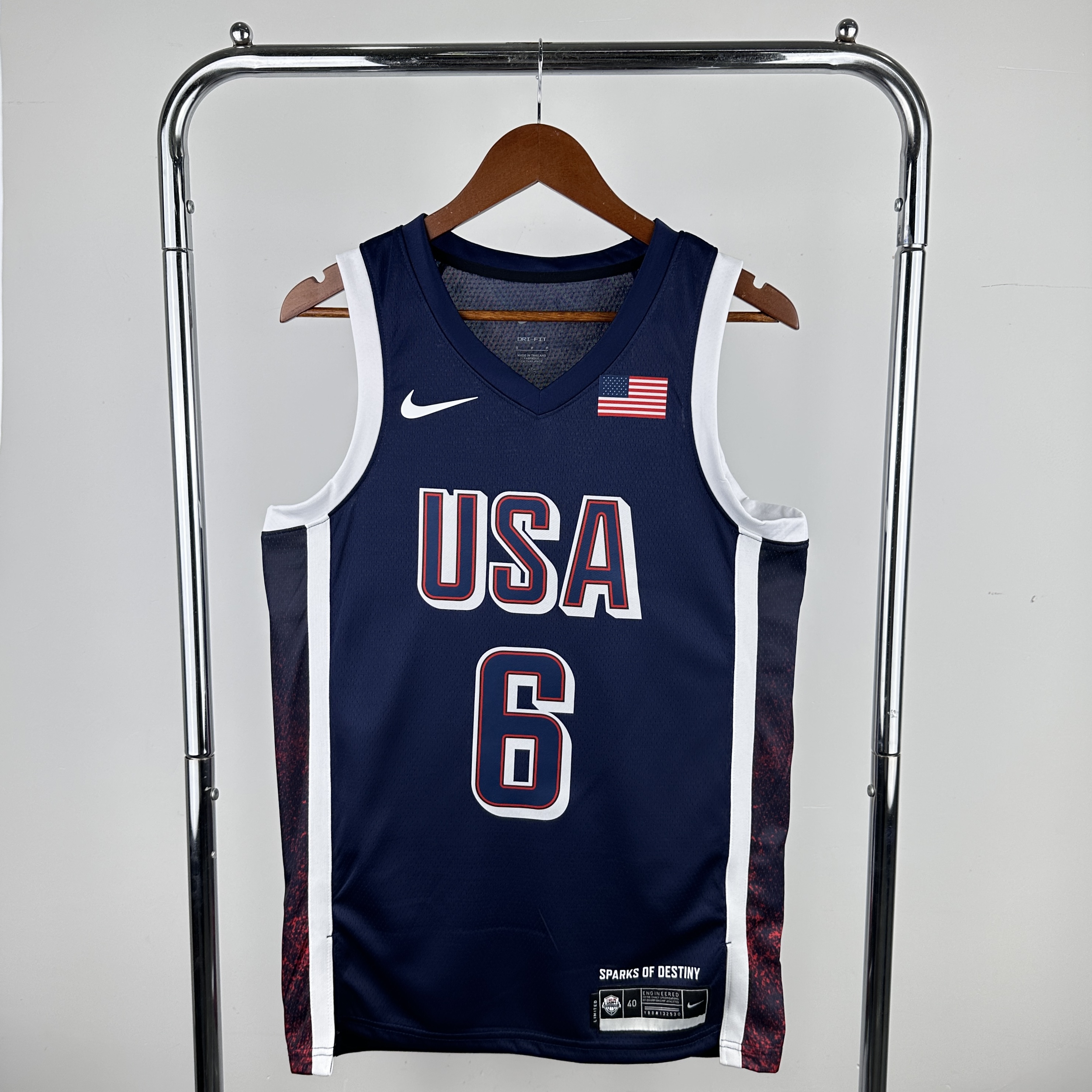 24 Olympic Team USA Navy blue # 6 James