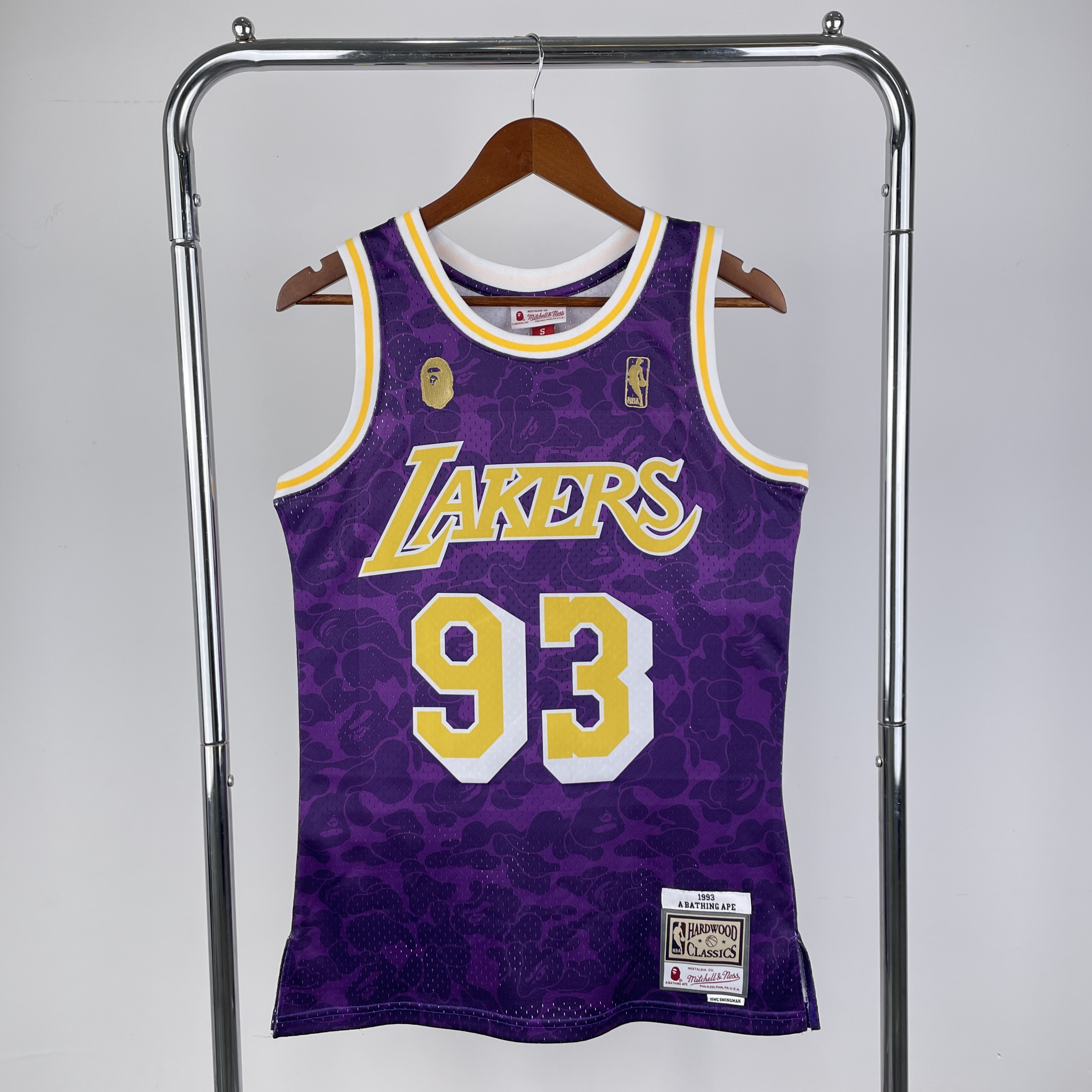 BAPE×M&N co-branded jersey Lakers purple 93 BAPE