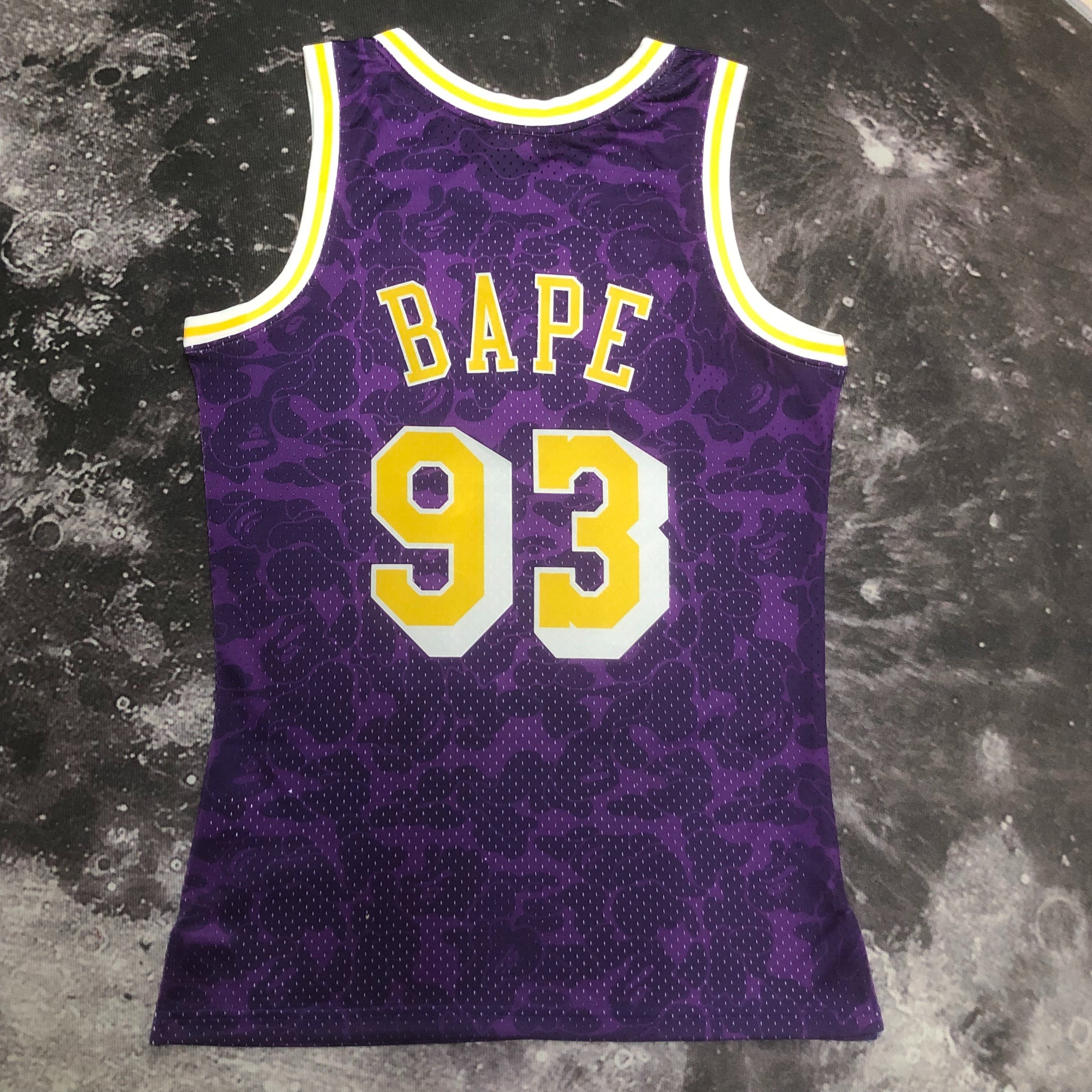 BAPE×M&N co-branded jersey Lakers purple 93 BAPE
