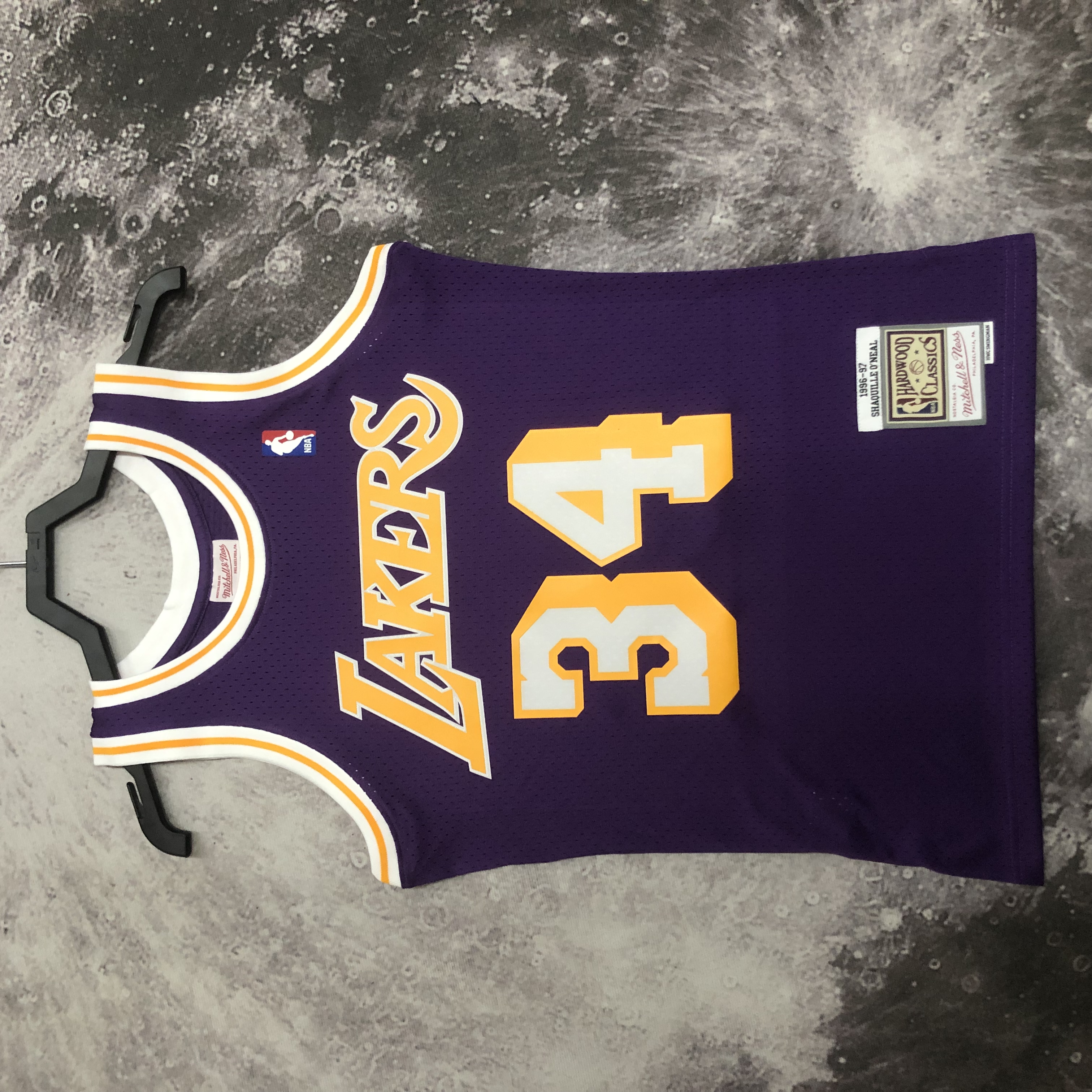 MN Hot Press throwback jersey SW Lakers 9697 round neck purple No. 34 O 'Neal