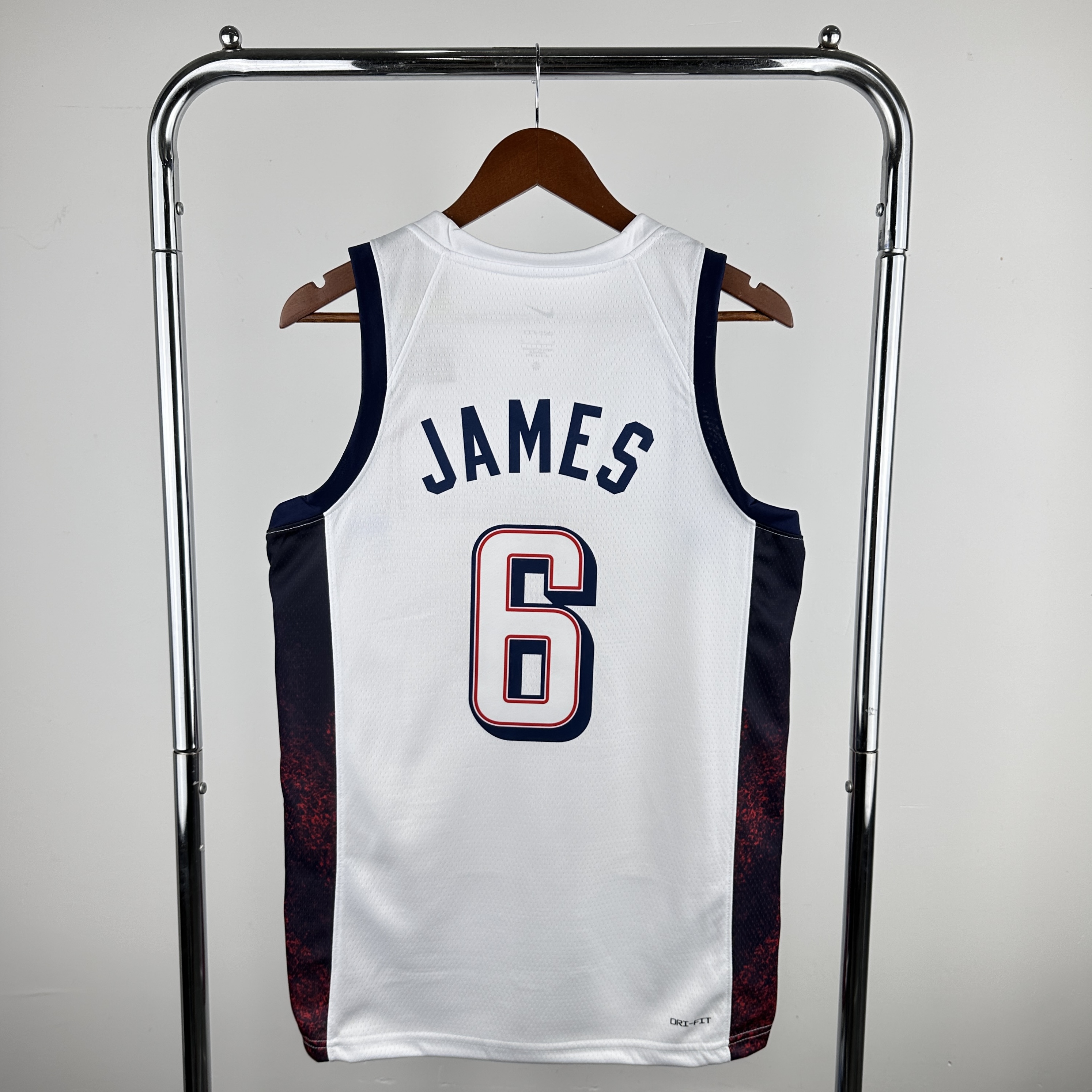 24 Olympic Team USA white number 6 James