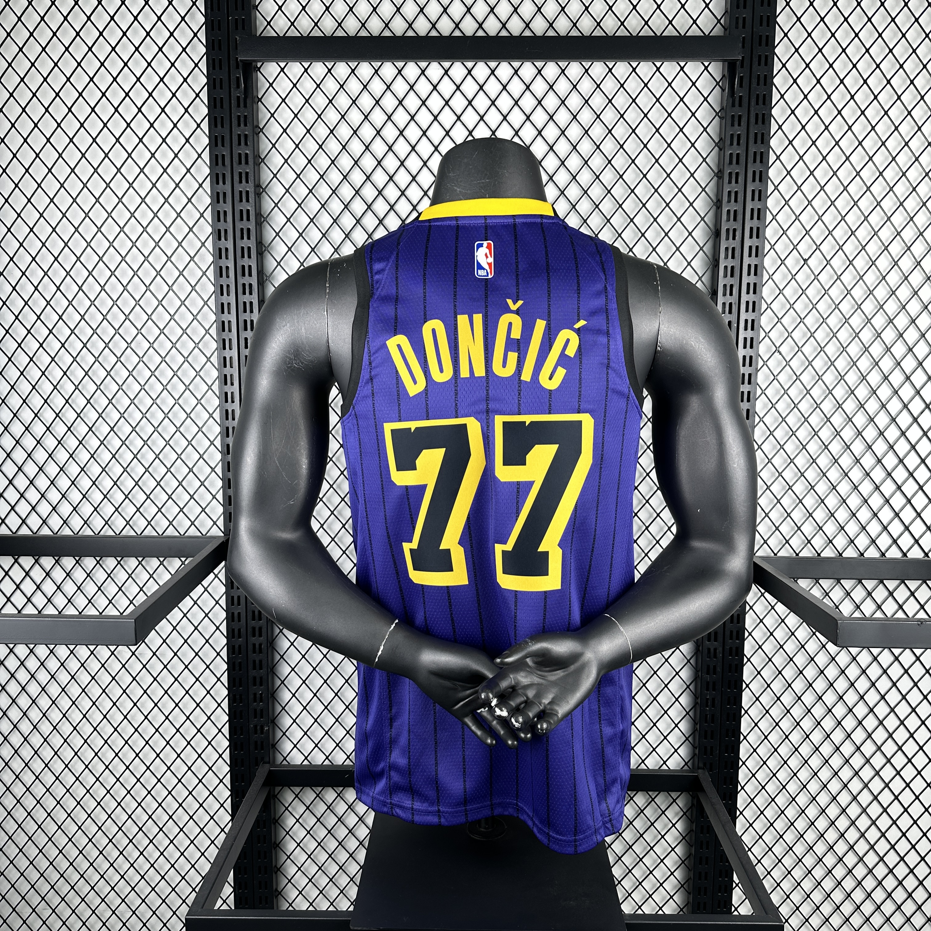 Season 21 Lakers striped purple # 77 Doncic
