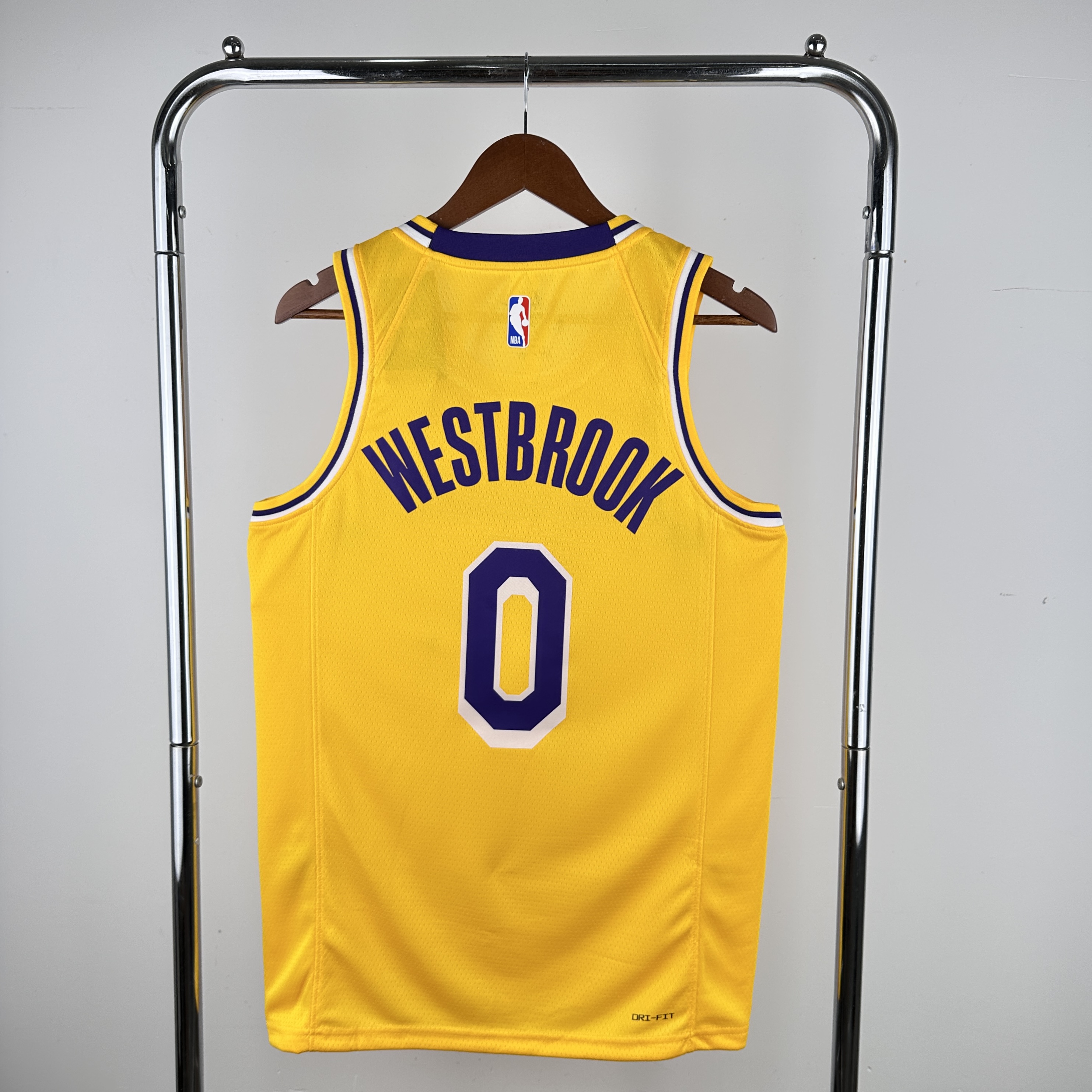 23 season Lakers round neck Yellow 0 Westbrook