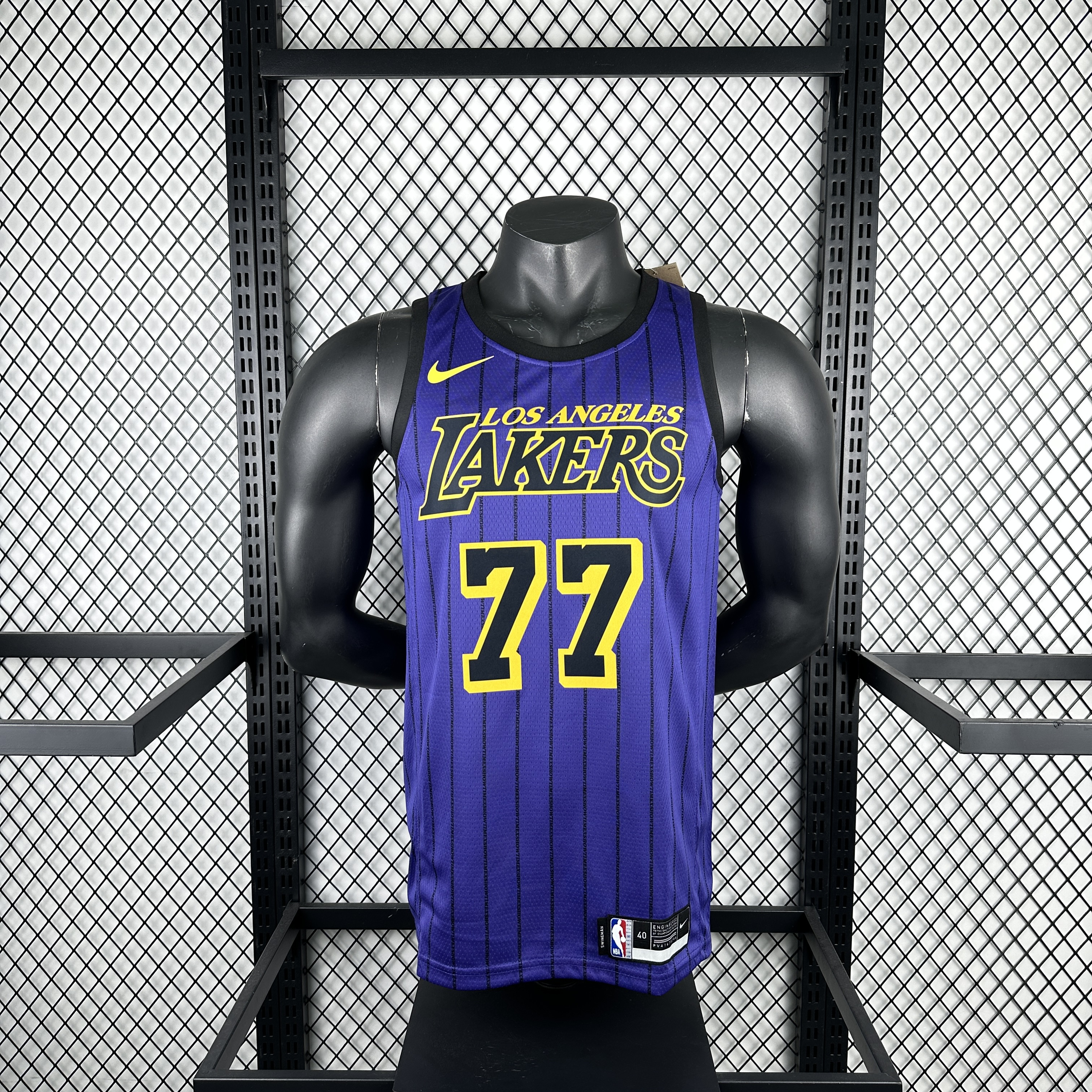 Season 21 Lakers striped purple # 77 Doncic