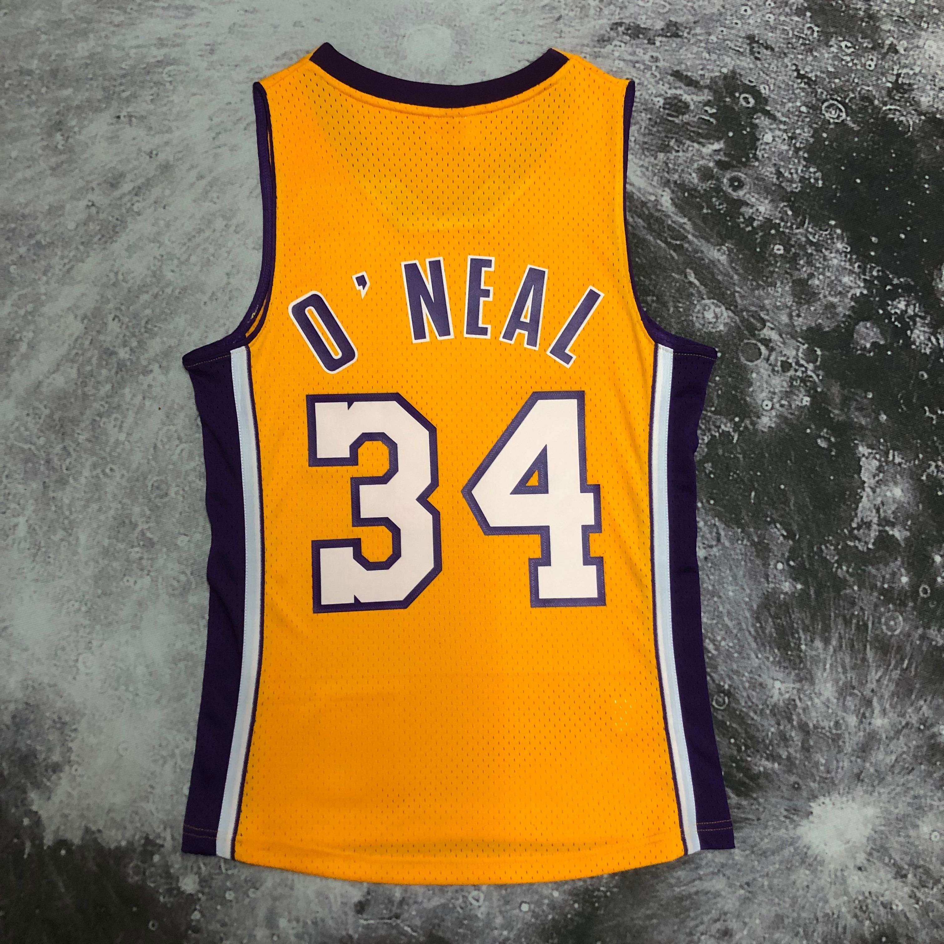 MN Hot Press throwback jersey SW Lakers 9900 season V-neck yellow 34 O 'Neal