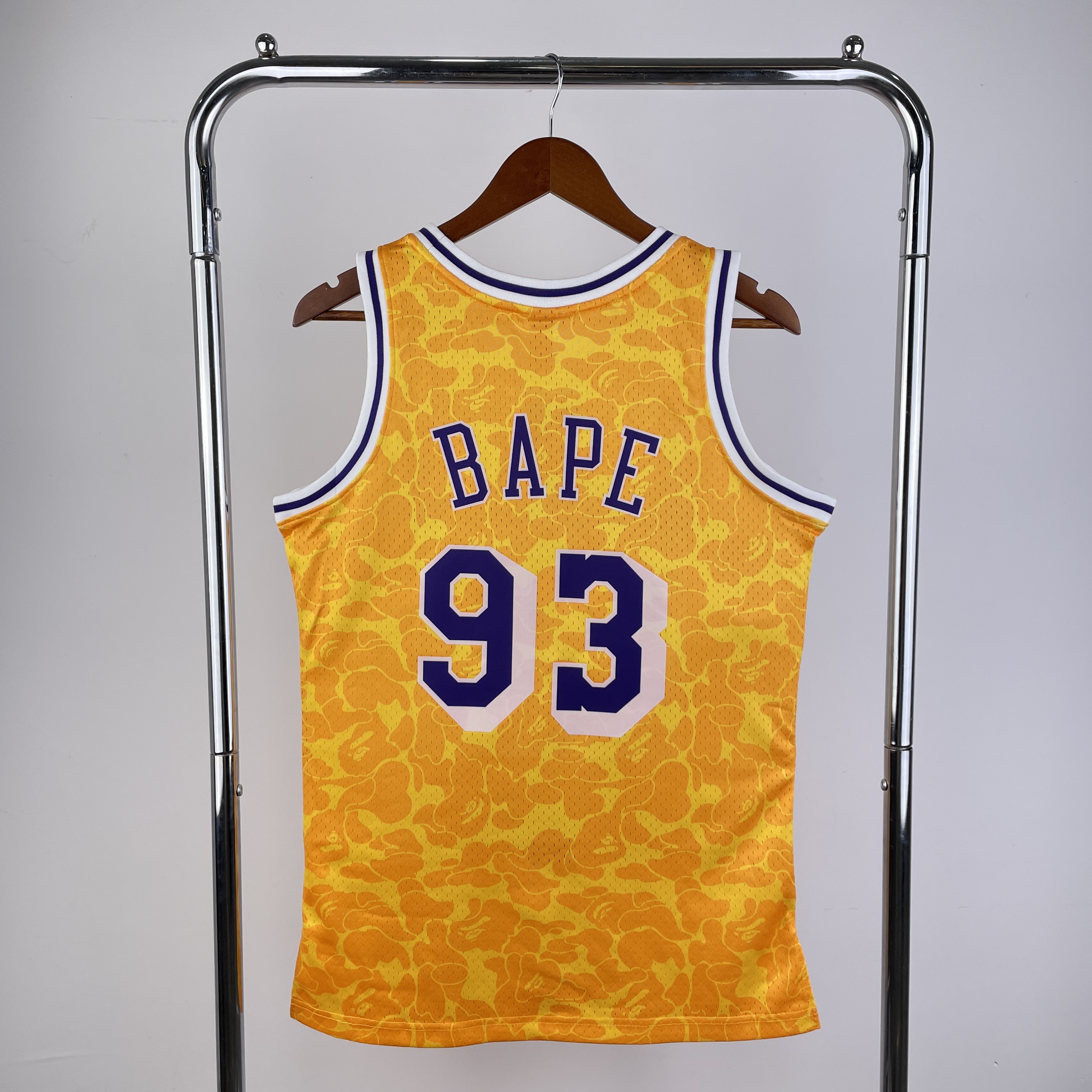 BAPE×M&N co-branded jersey Lakers Ape-Man Head 93 BAPE